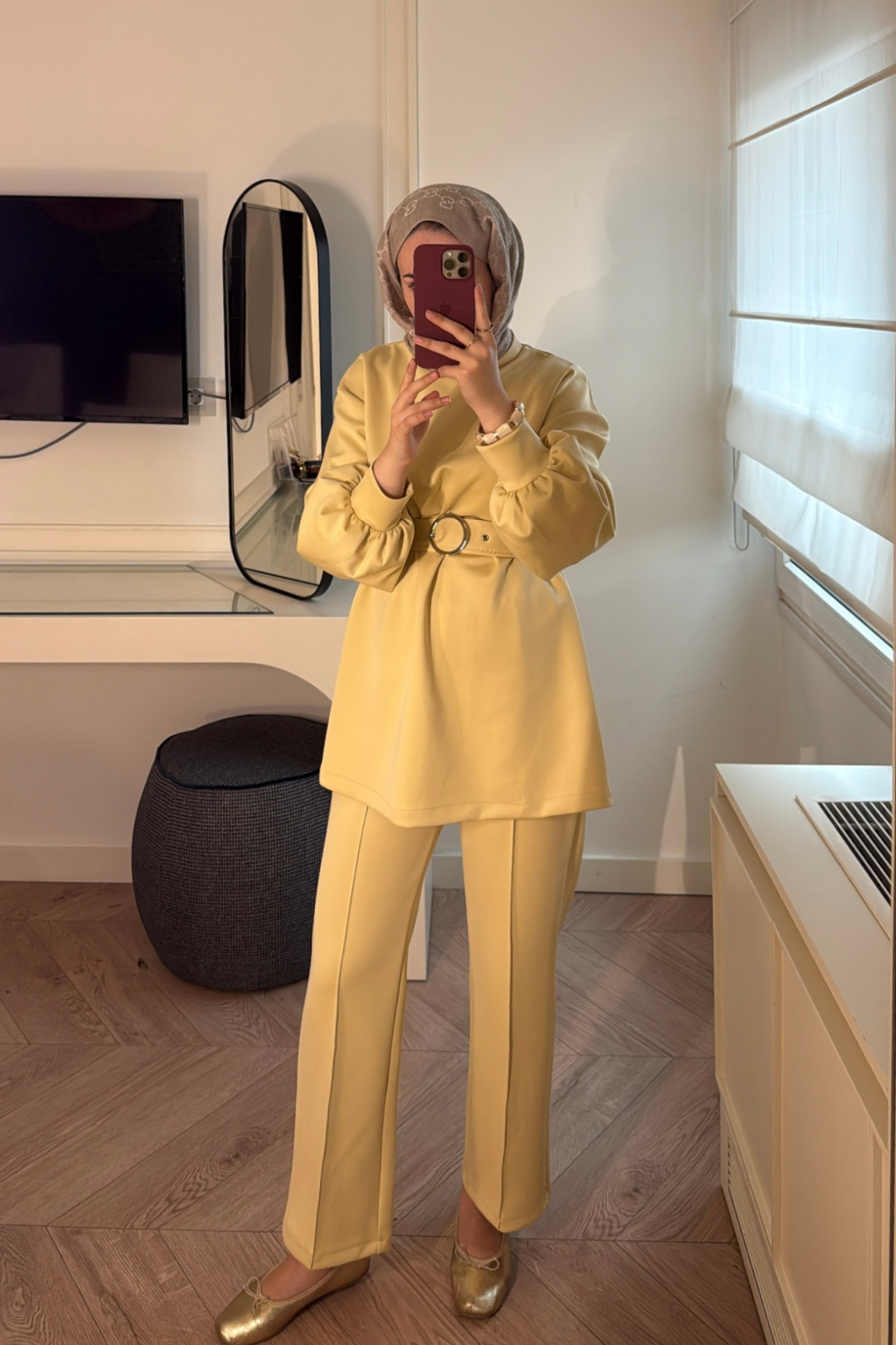 Azel Kemerli Scuba Takım-butter Yellow