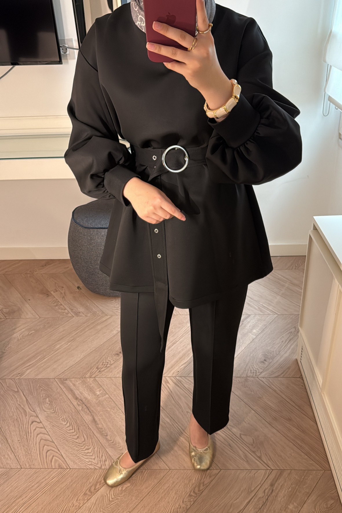 Azel Kemerli Scuba Takım-Siyah