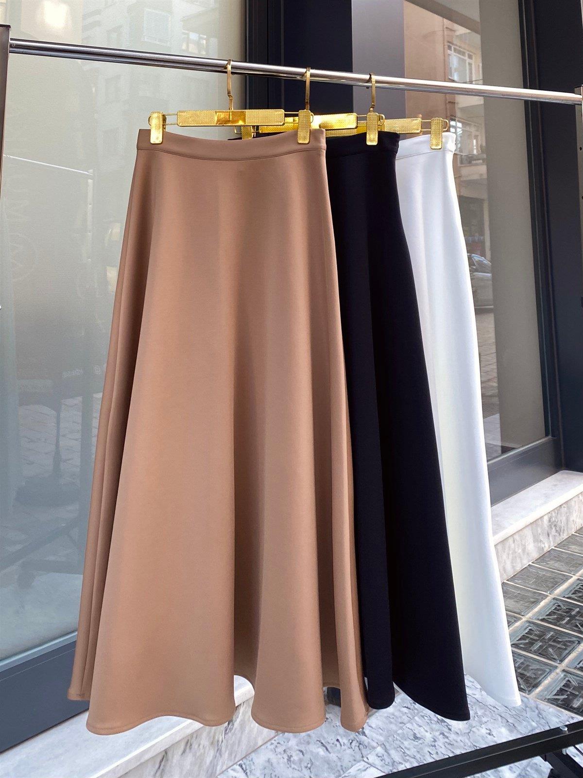 Scuba kloş etek-camel - vakronline