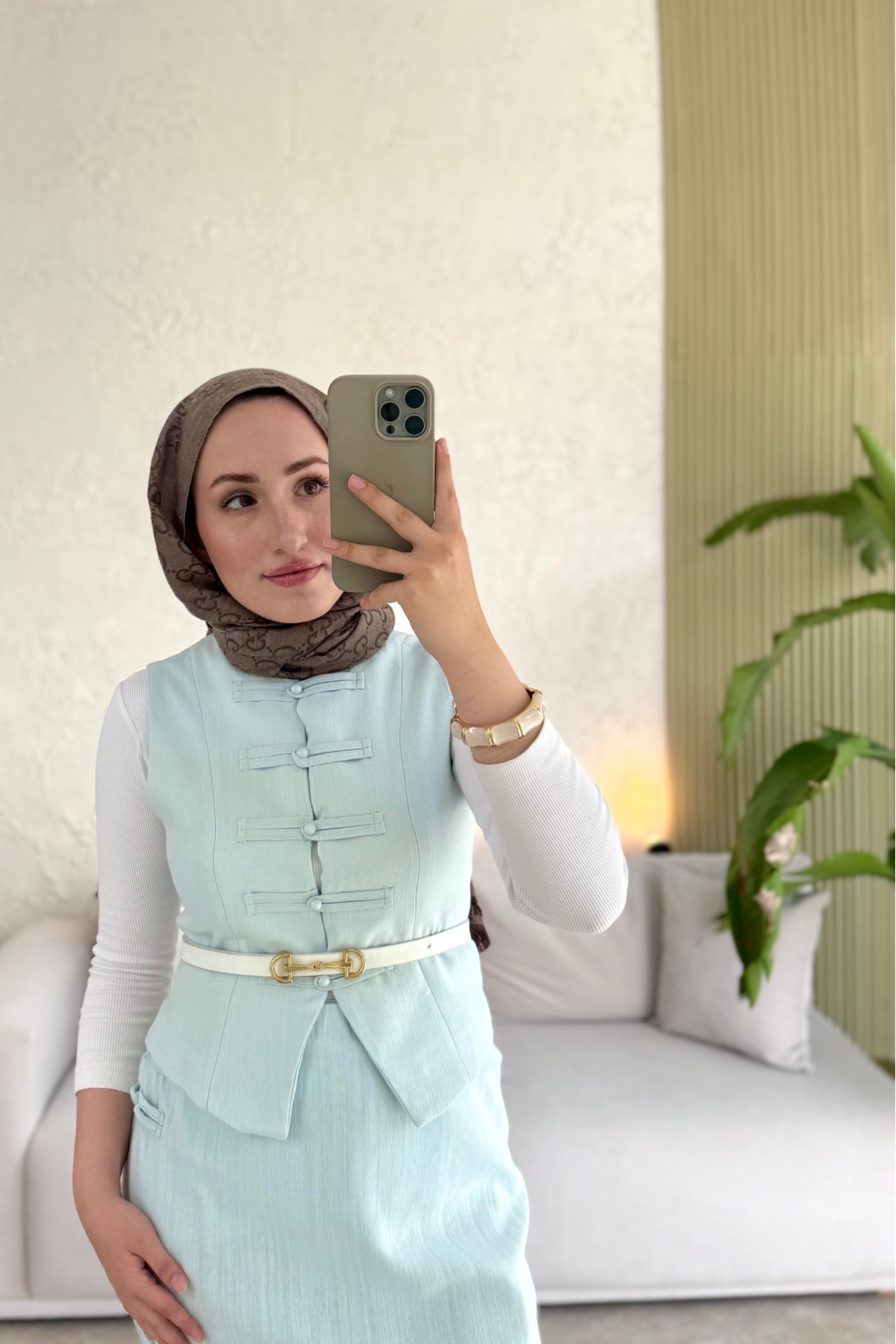 Tesettür Tuus etekli takım-Bebe mavisi - vakronline