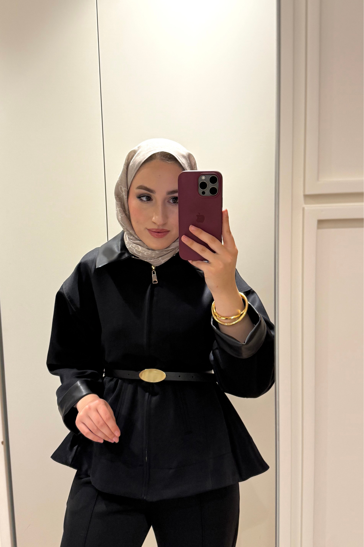Barbour Bel Detaylı Deri Yakalı Trençkot-Siyah