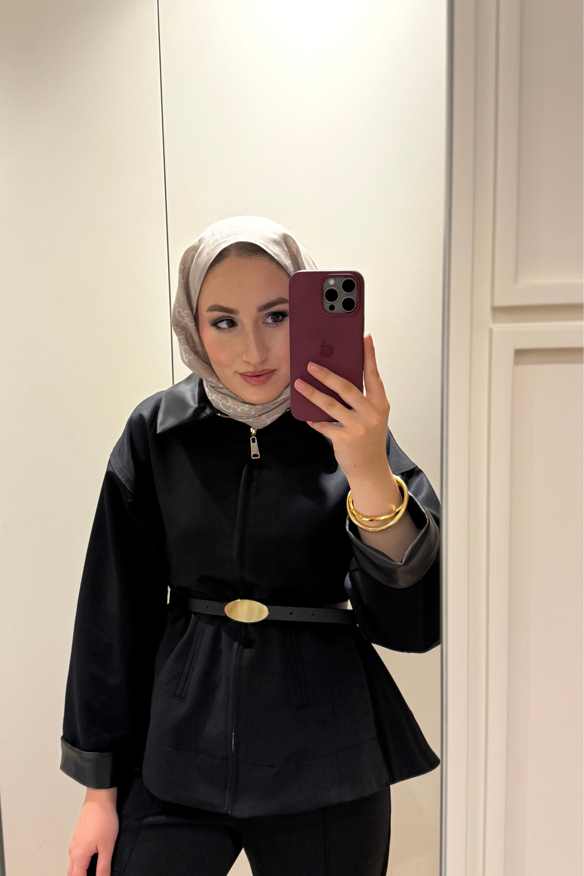 Barbour Bel Detaylı Deri Yakalı Trençkot-Siyah