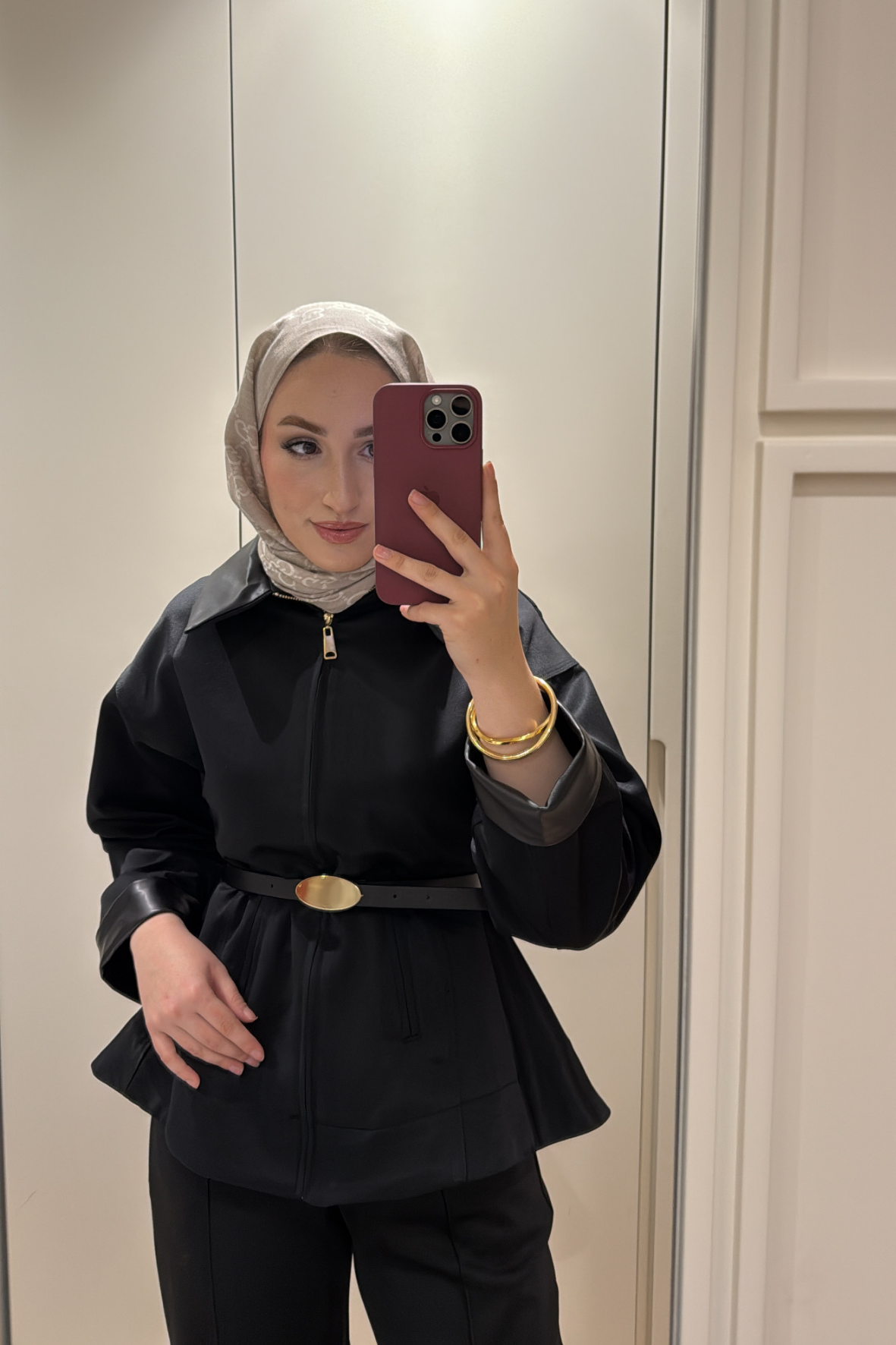 Barbour Bel Detaylı Deri Yakalı Trençkot-Siyah