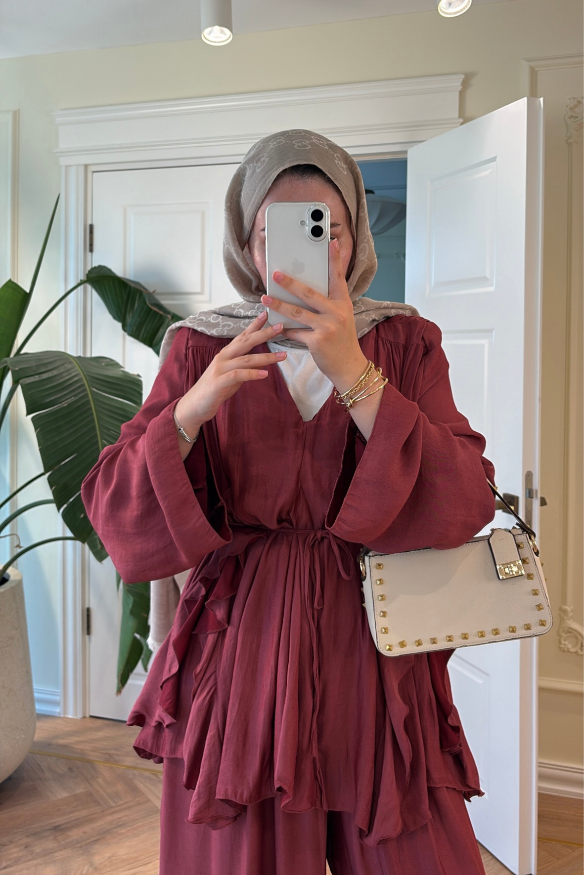 Batik Pantolonlu Takım-Bordo