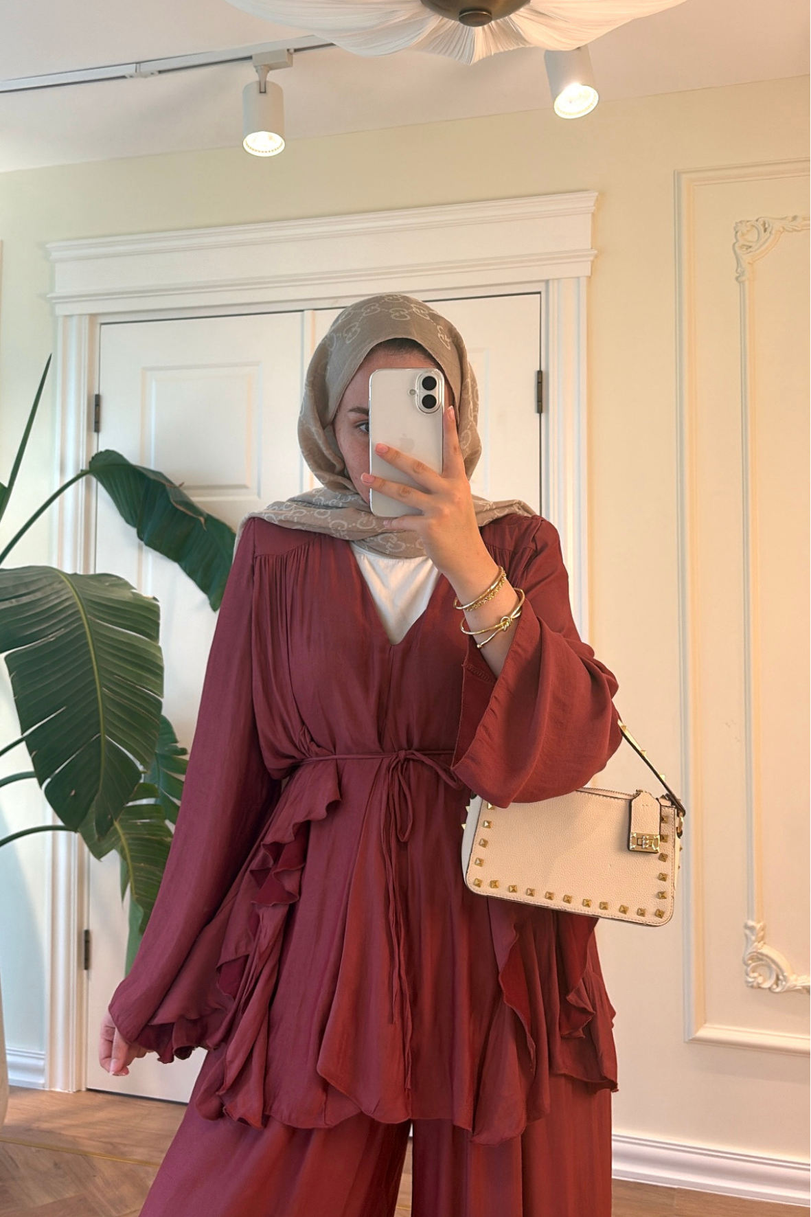 Batik Pantolonlu Takım-Bordo