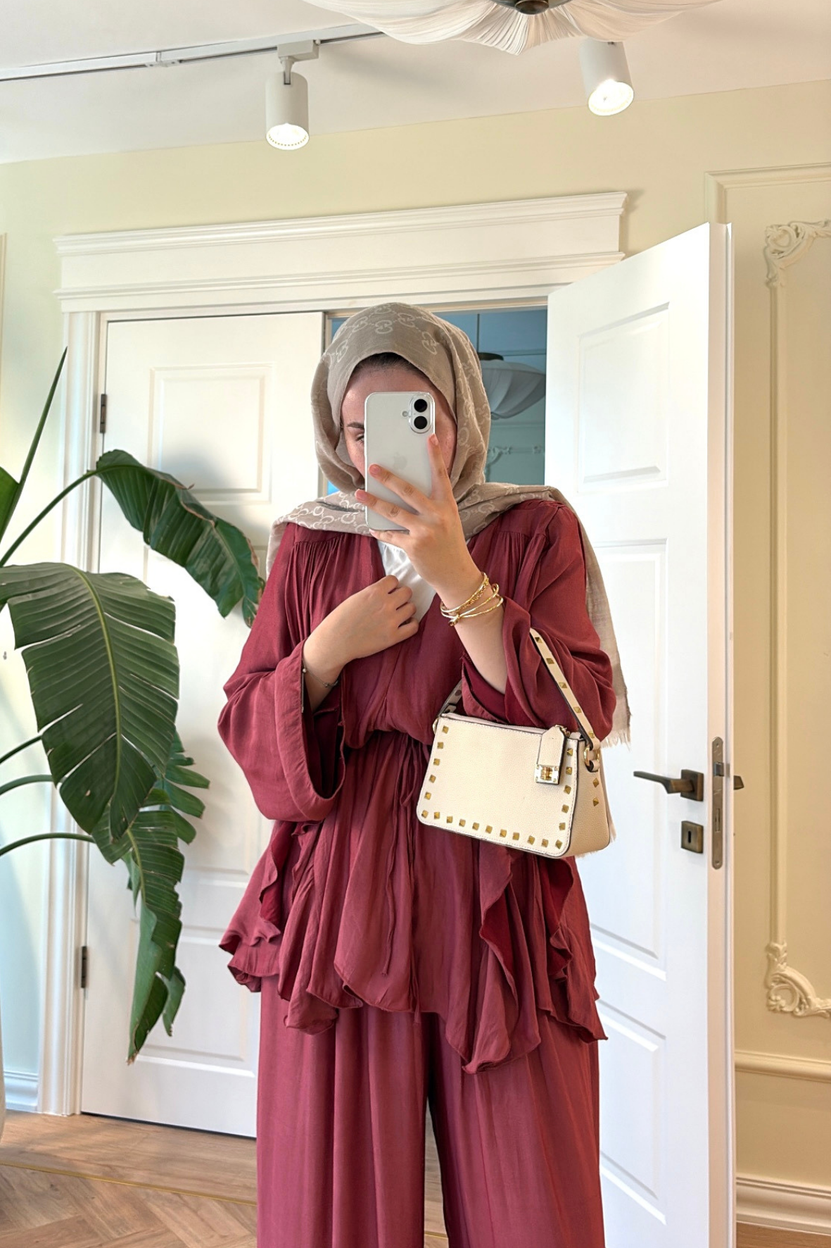 Batik Pantolonlu Takım-Bordo