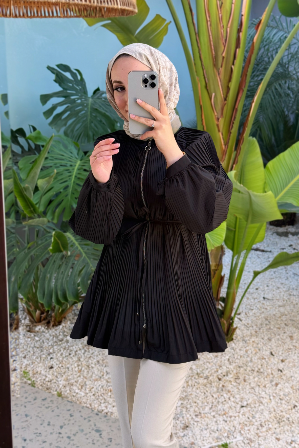 Micro piliseli trenç kap-siyah - vakronline