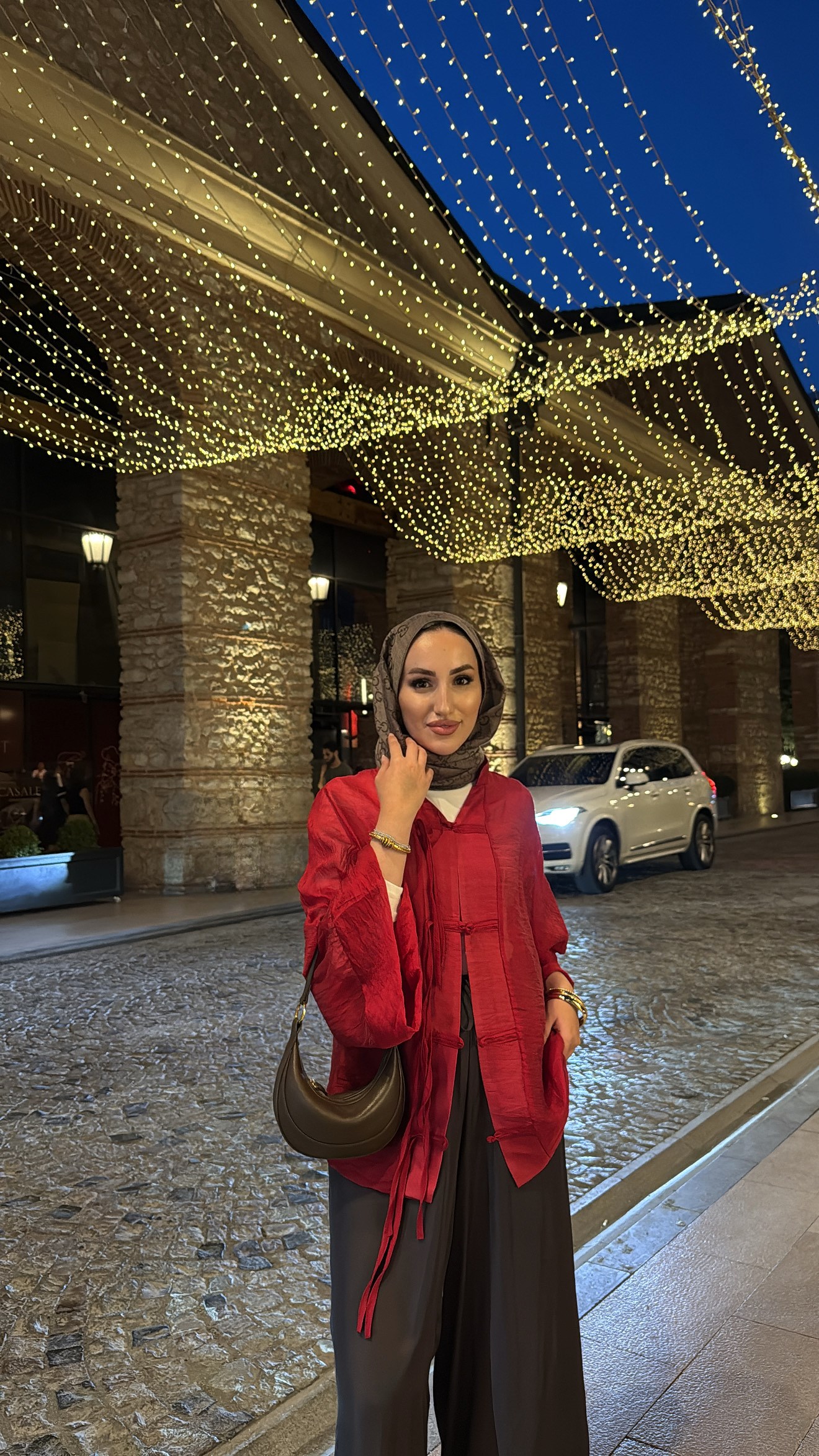 Begonya Çin Düğme Detaylı Gömlek - Kırmızı