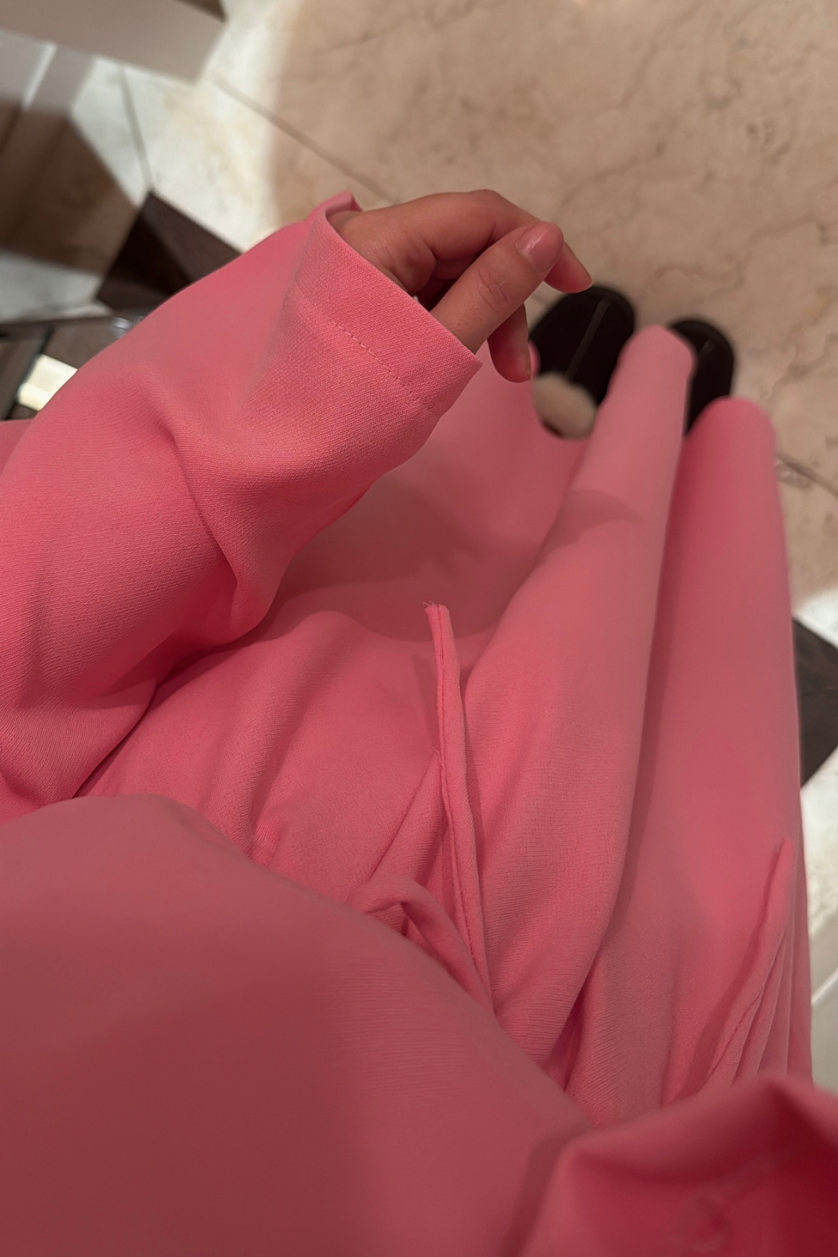 Bella Beli Lastik Büzgülü Elbise-Pembe