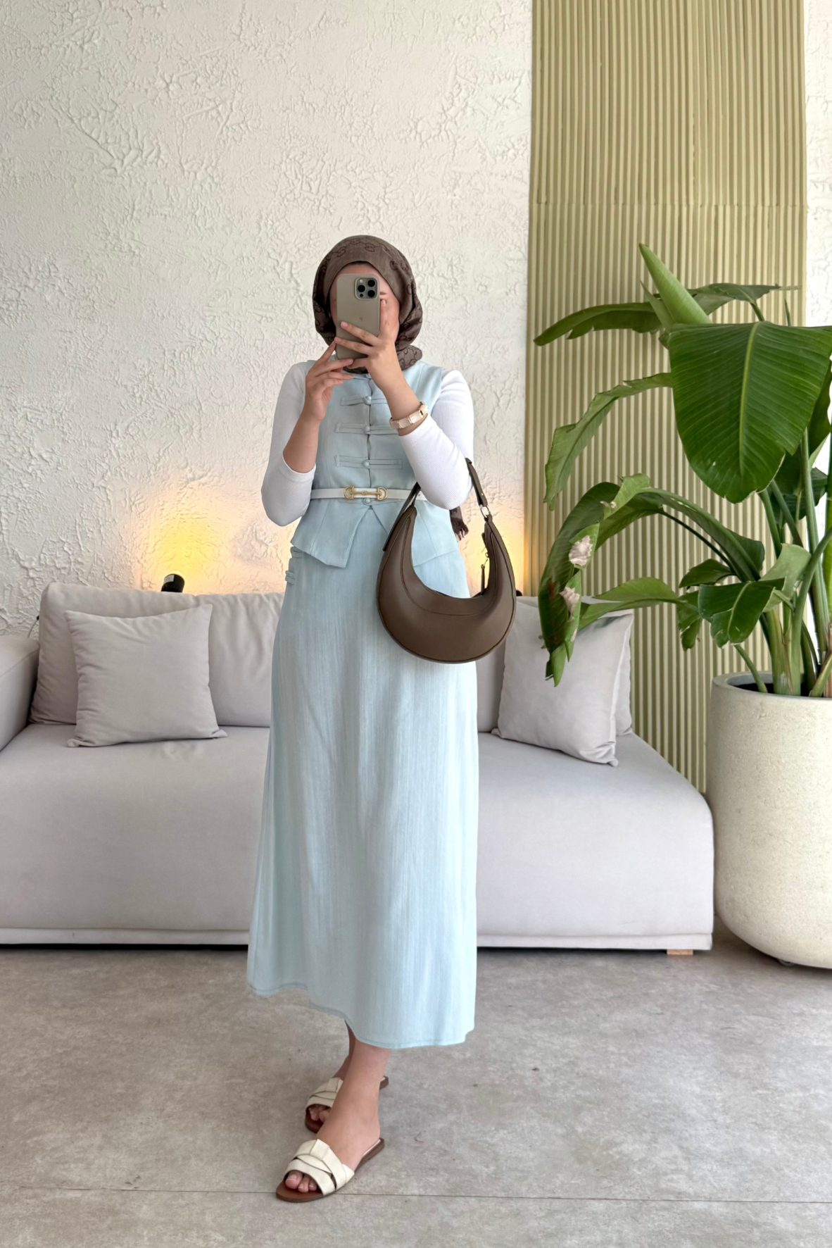 Tesettür Tuus etekli takım-Bebe mavisi - vakronline