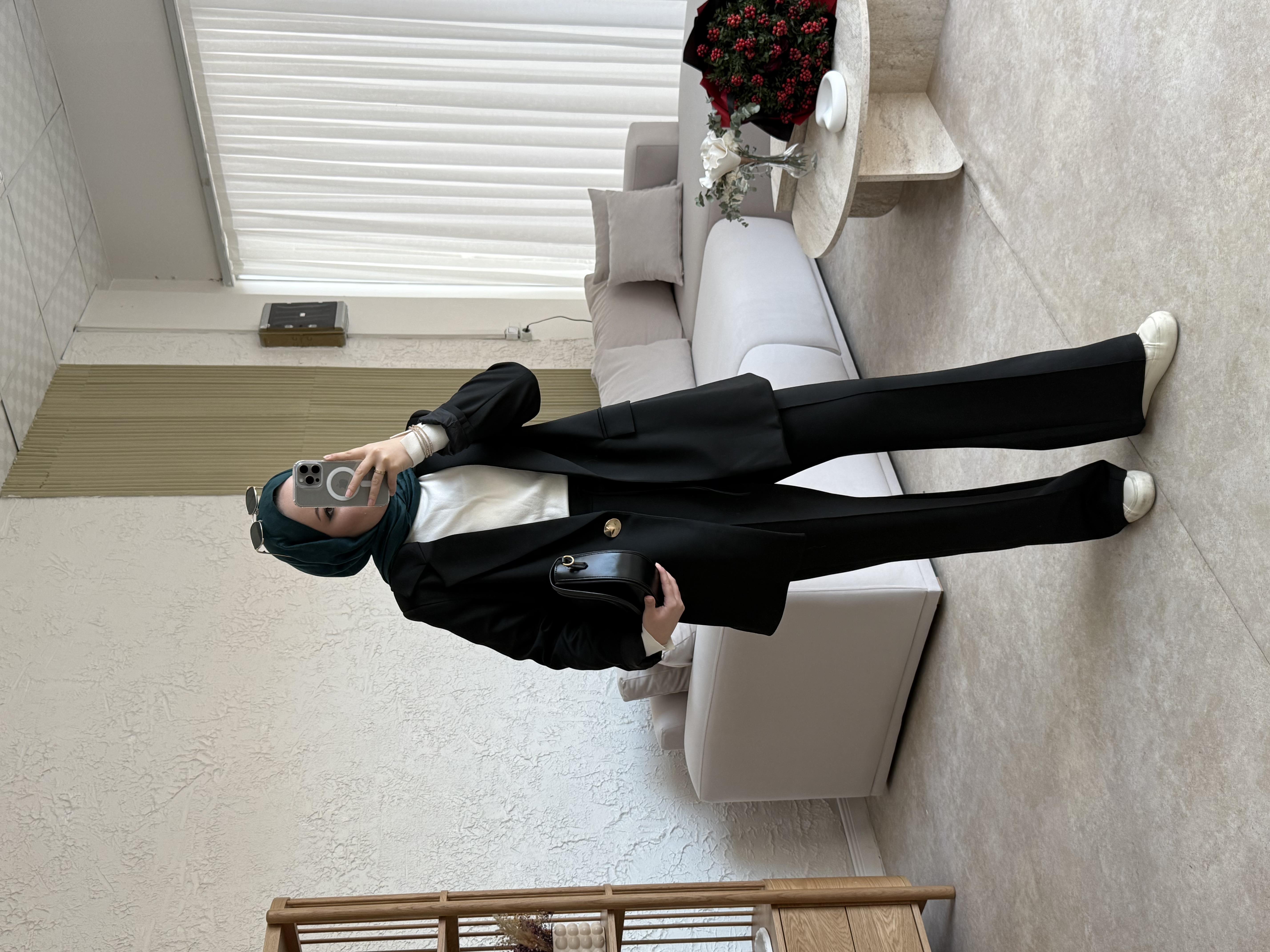 Blazer ceketli takım -siyah - vakronline