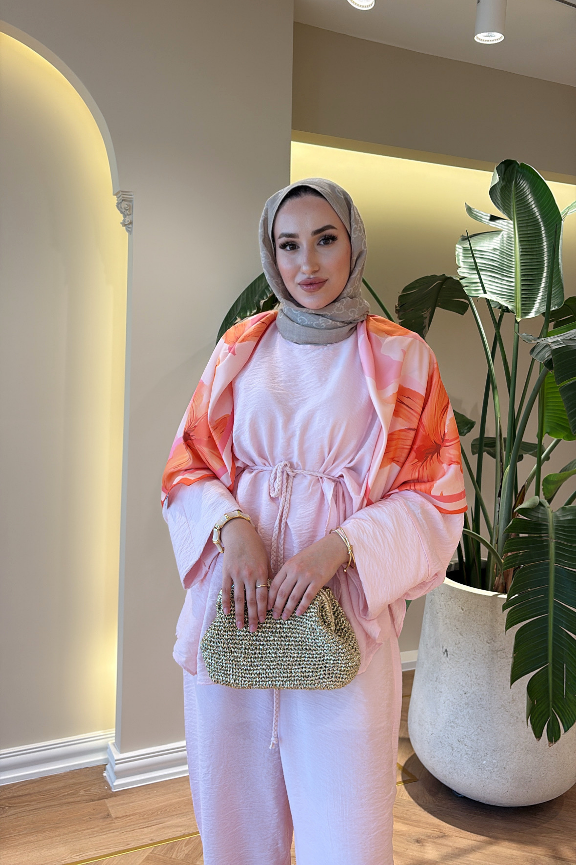 Denya Pantolonlu Takım - Pembe 