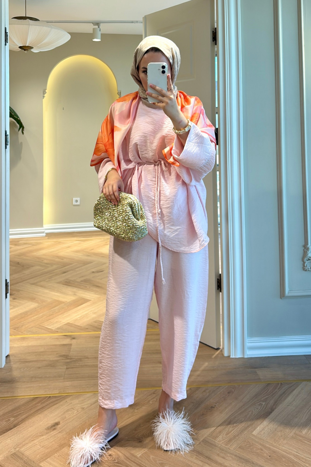 Denya Pantolonlu Takım - Pembe 