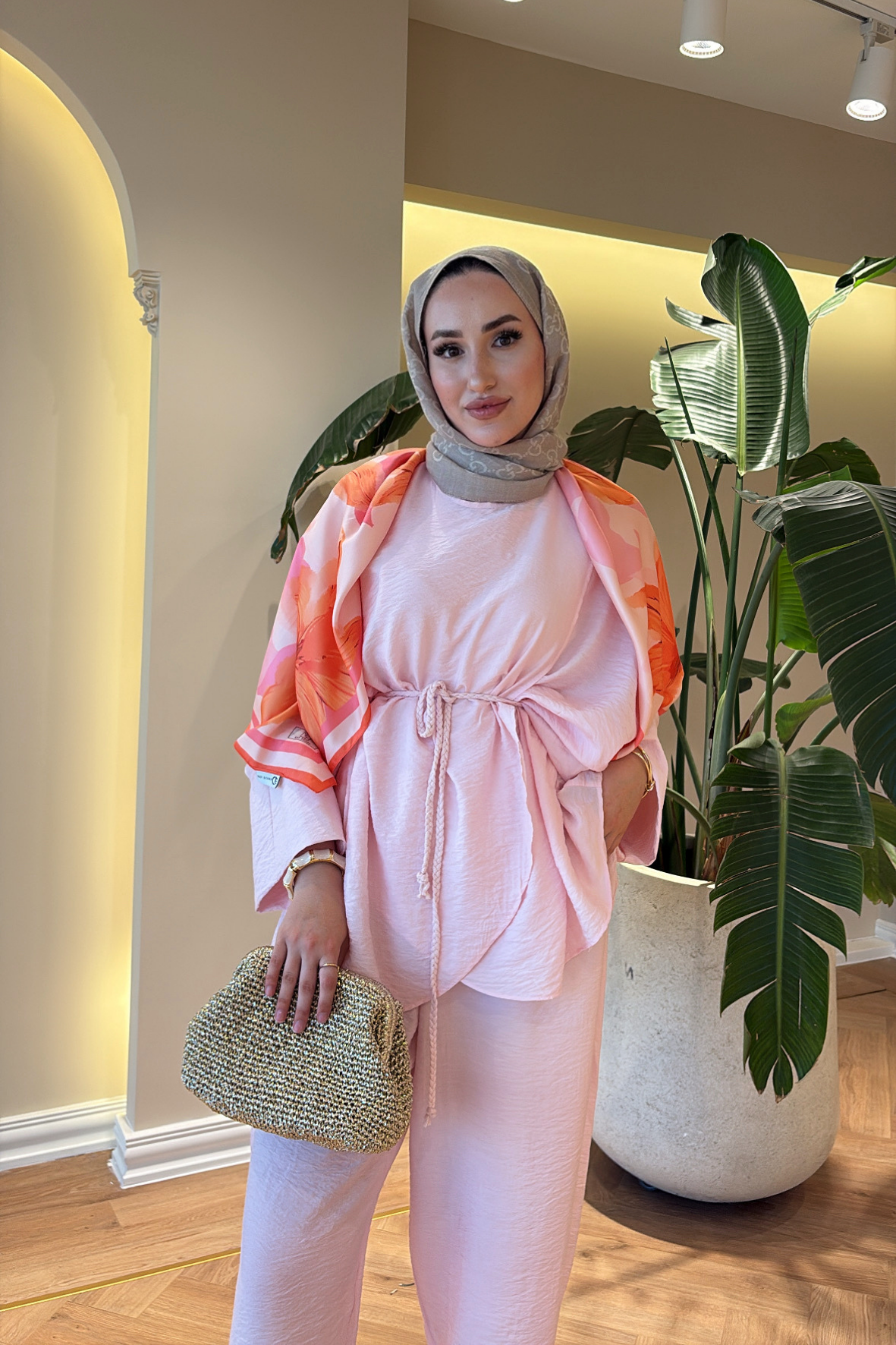 Denya Pantolonlu Takım - Pembe 