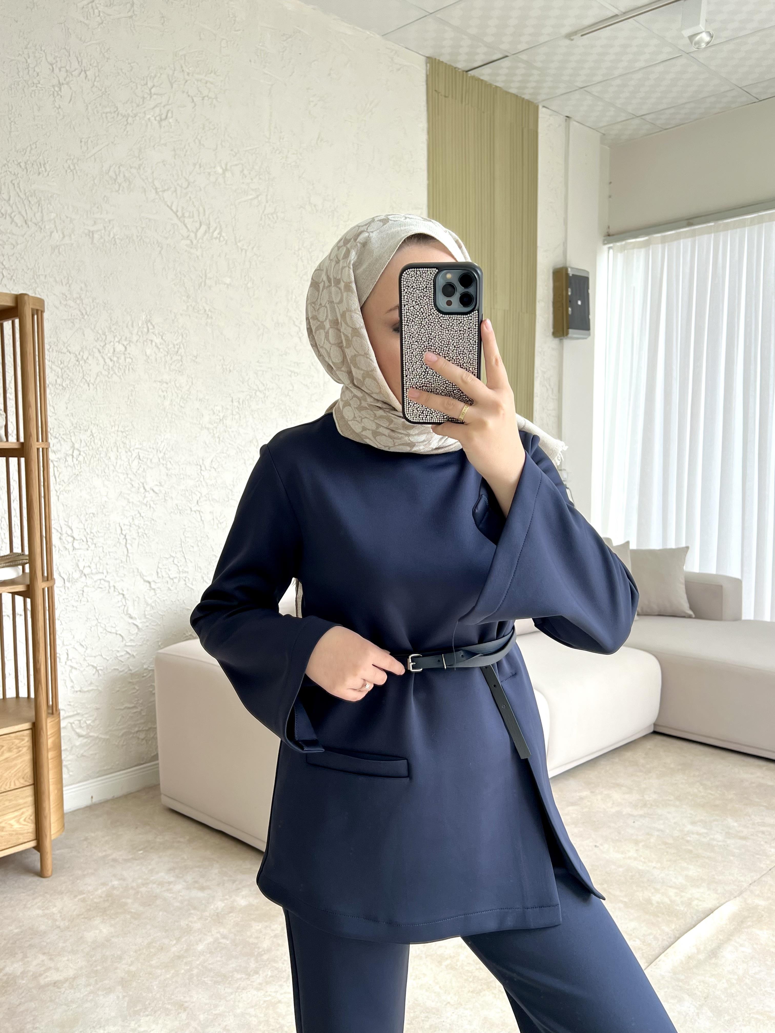 Moi scuba i̇kili takım pantolonlu-lacivert - vakronline