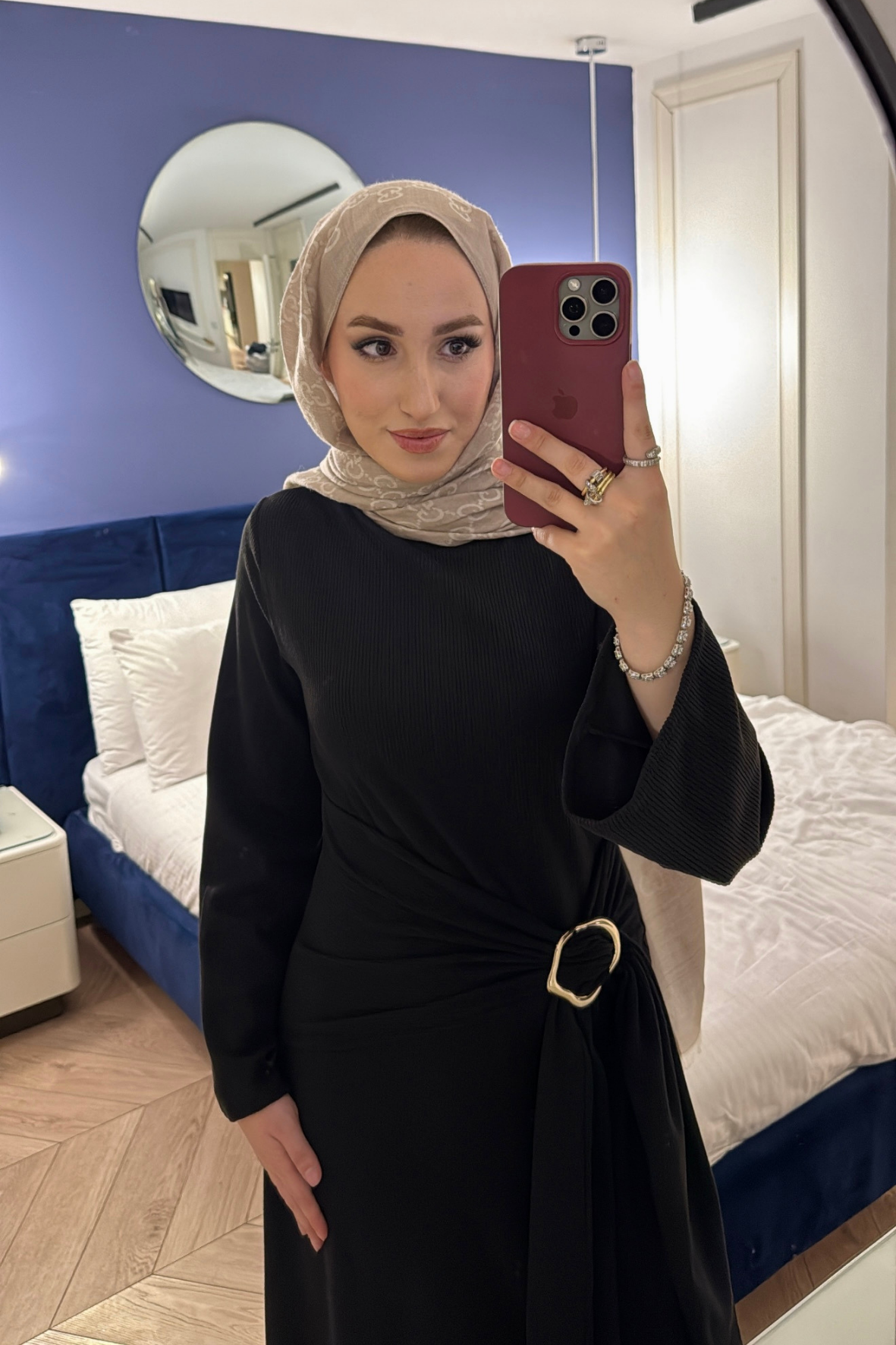 Diana Önden Bağlamalı Triko Elbise-Siyah