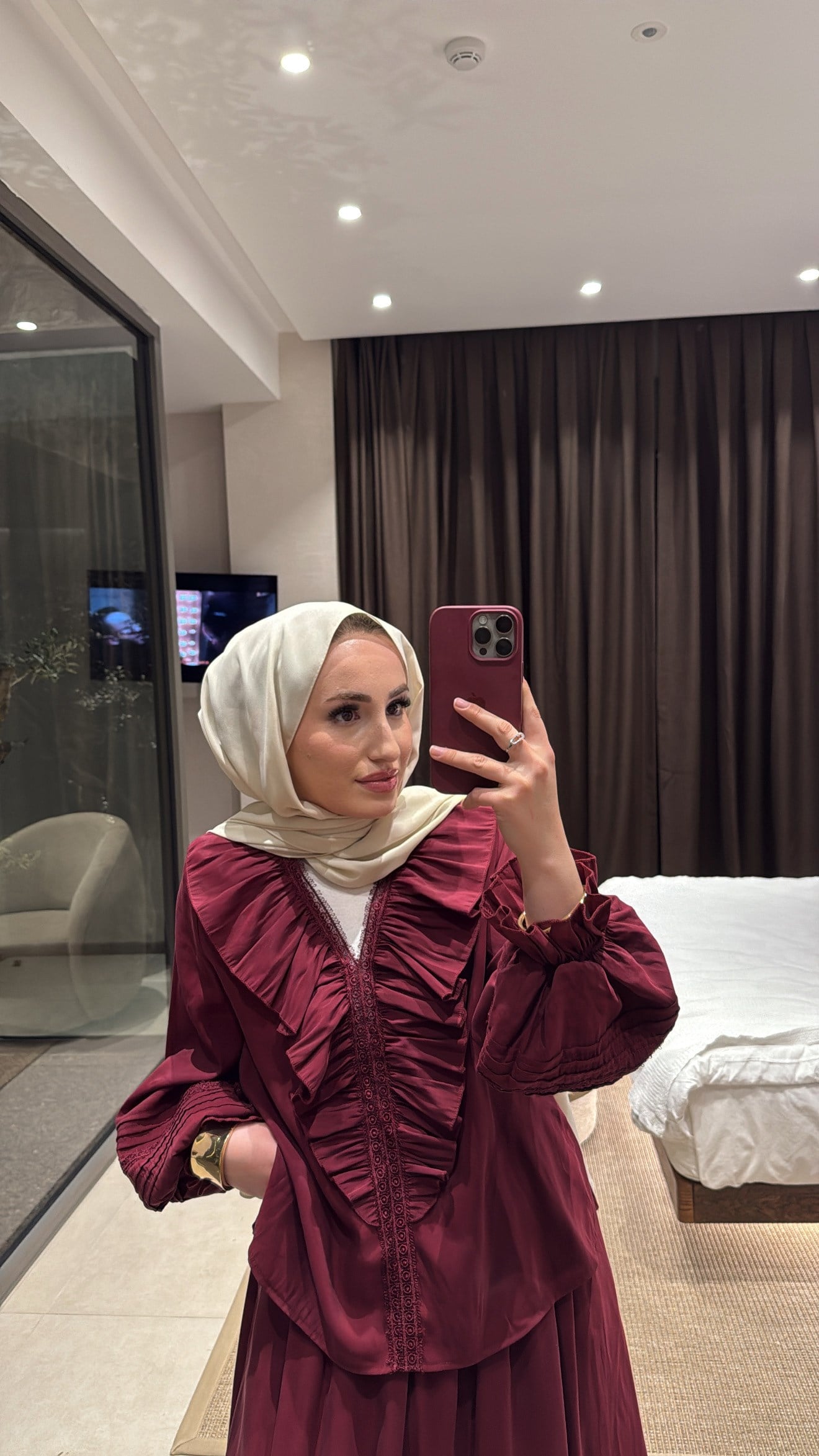 Dore Etekli Takım - Bordo 