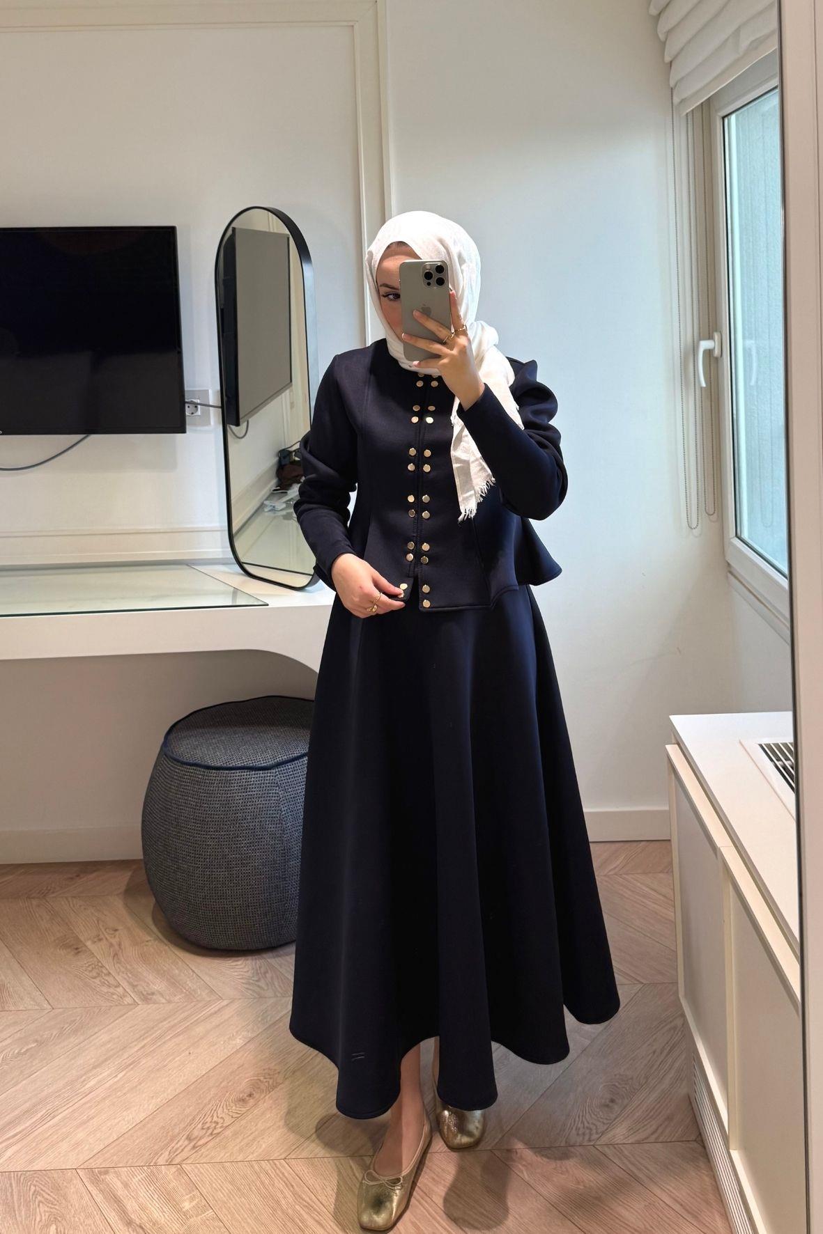 Puf Scuba Etekli Takım-Lacivert