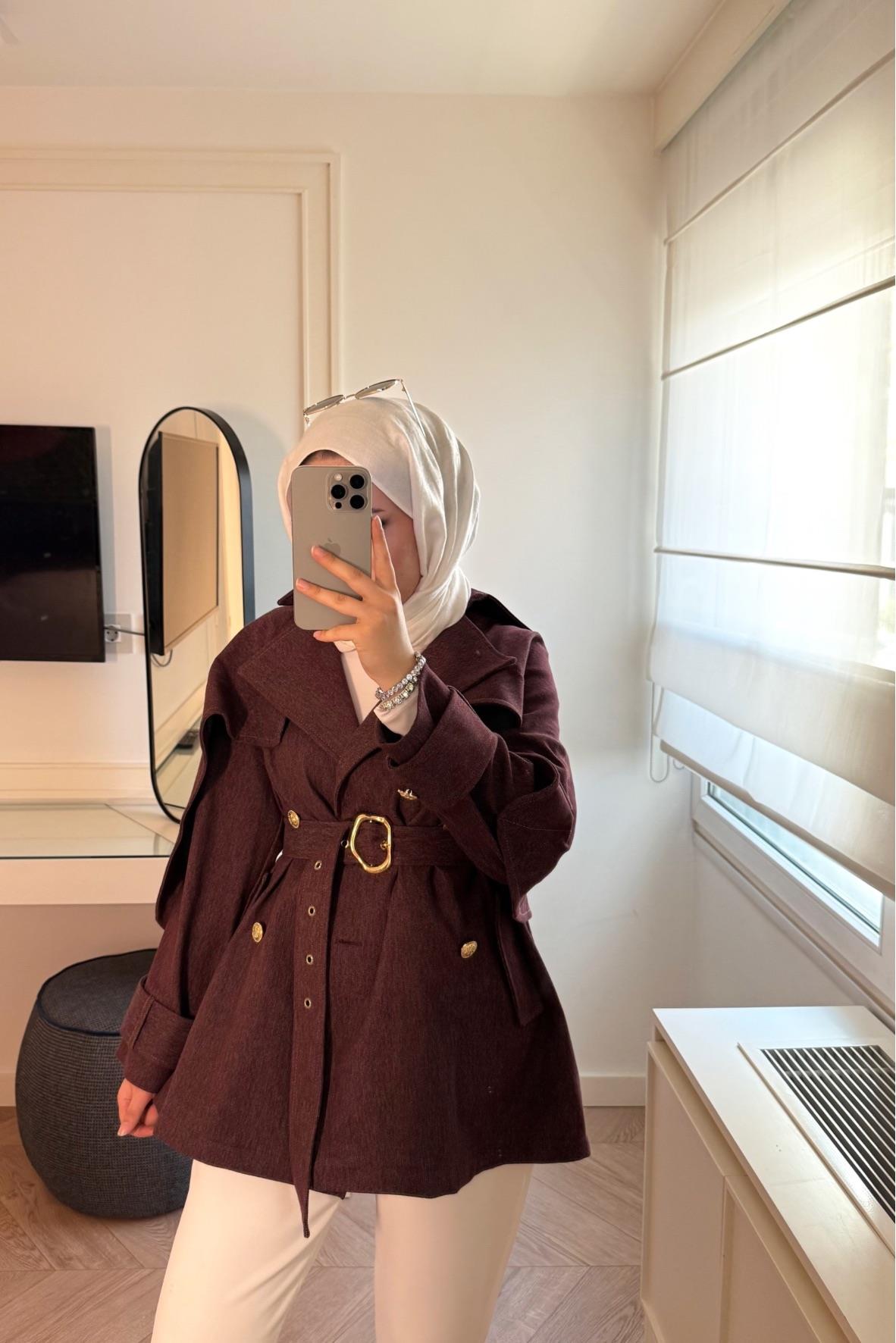 Camilla Denim Trençkot-Bordo