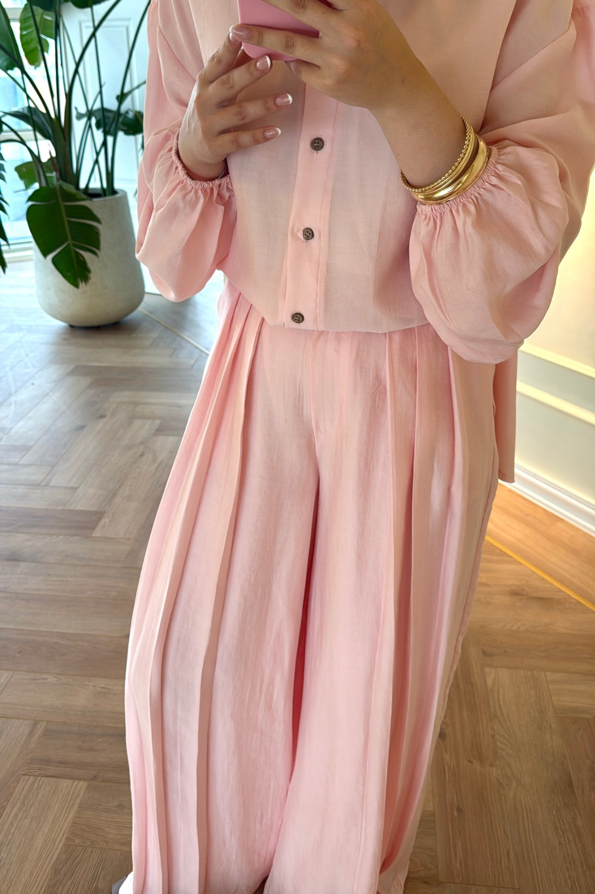 Elera Pantolonlu Takım - Pembe