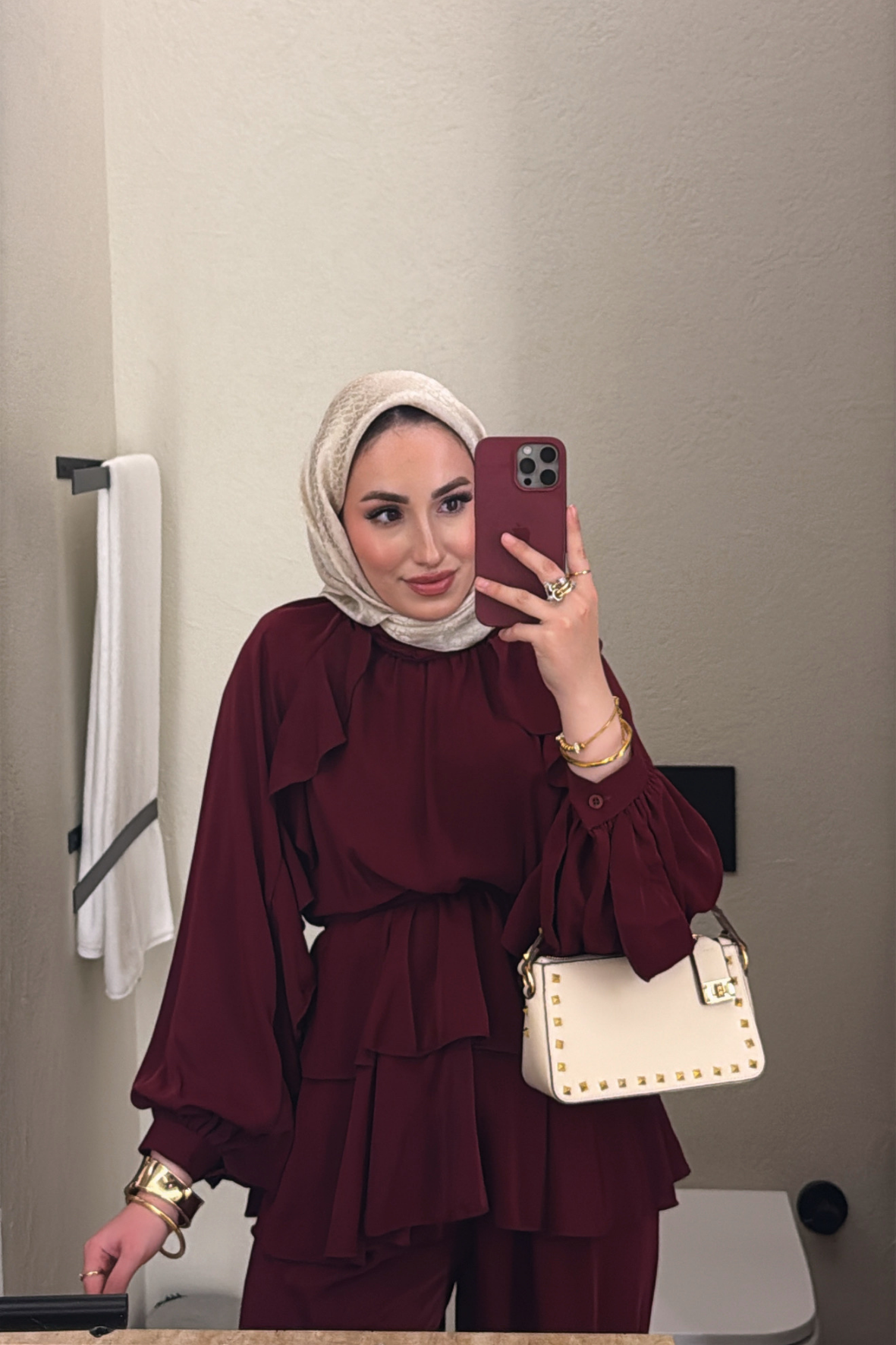 Emma Pantolonlu Takım - Bordo