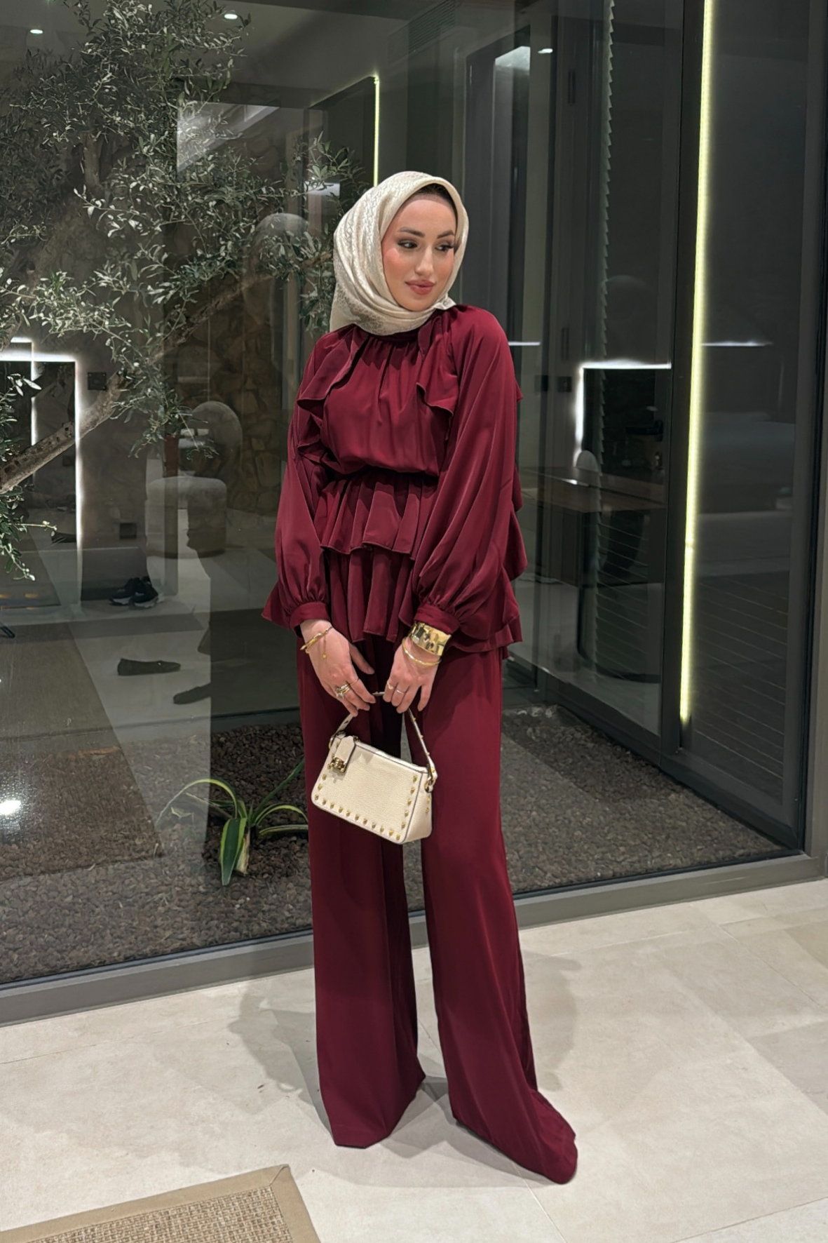 Emma Pantolonlu Takım - Bordo