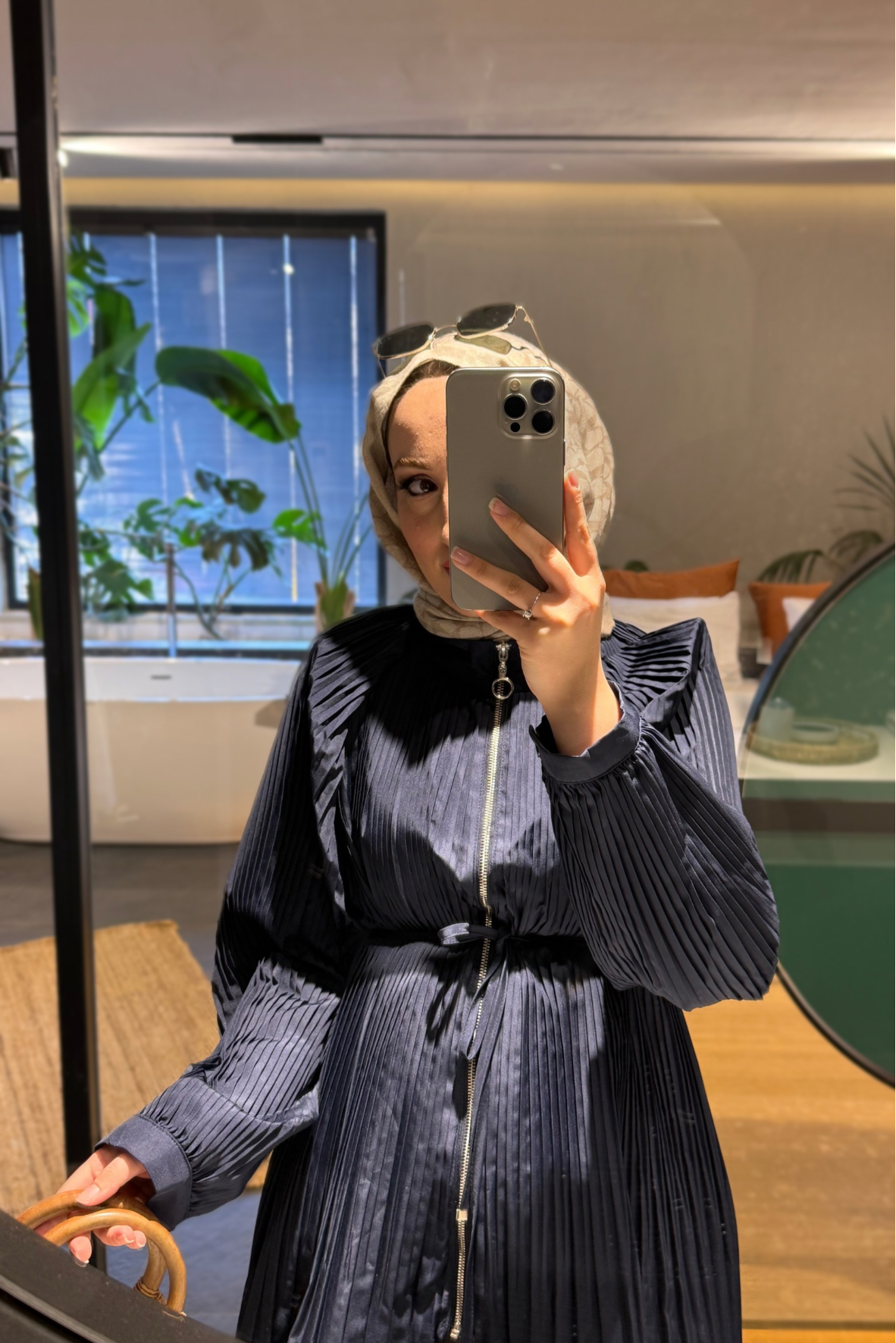 Micro piliseli trenç kap-lacivert - vakronline