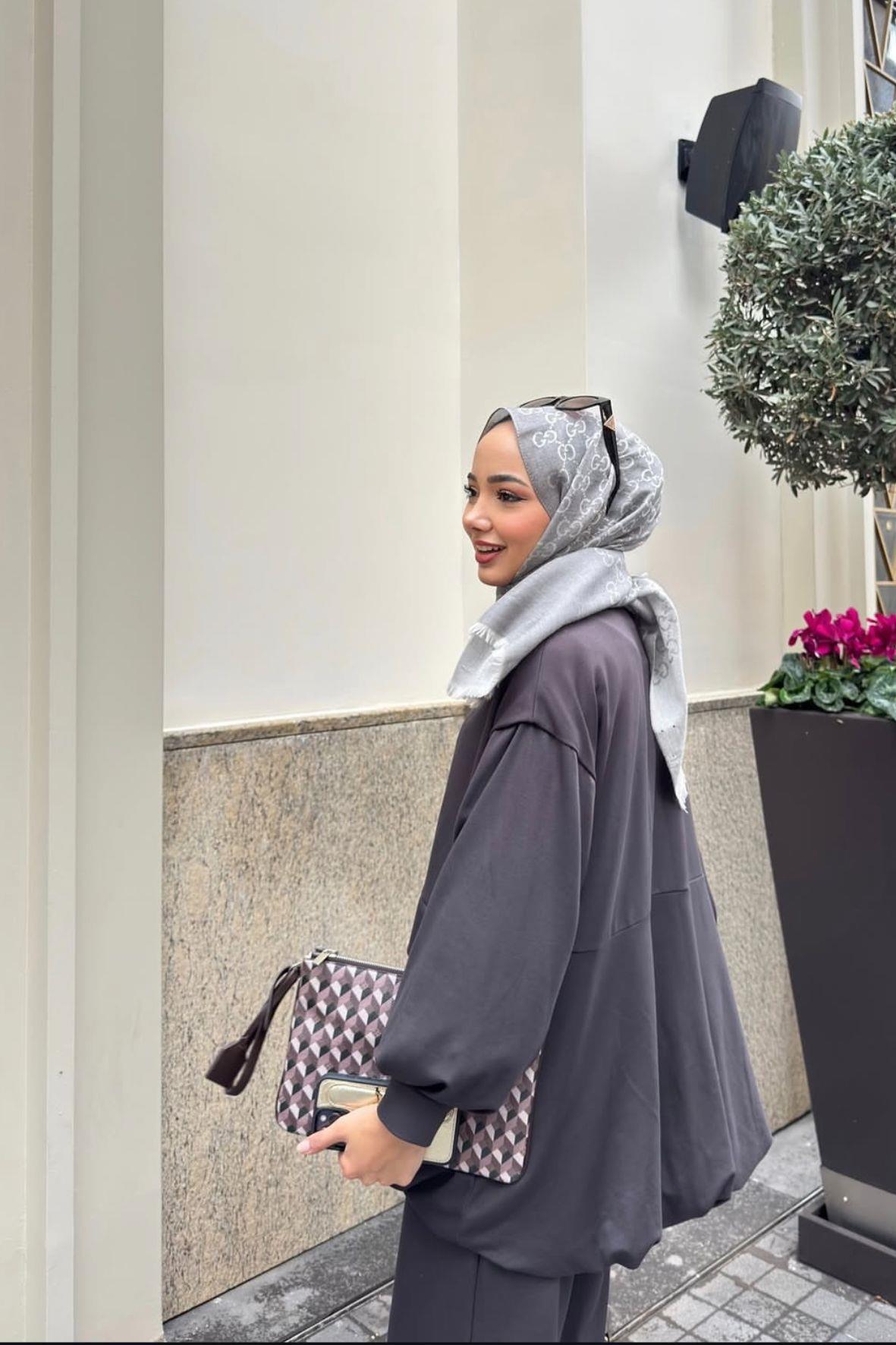Balon model detaylı oys i̇kili takım-gri - vakronline