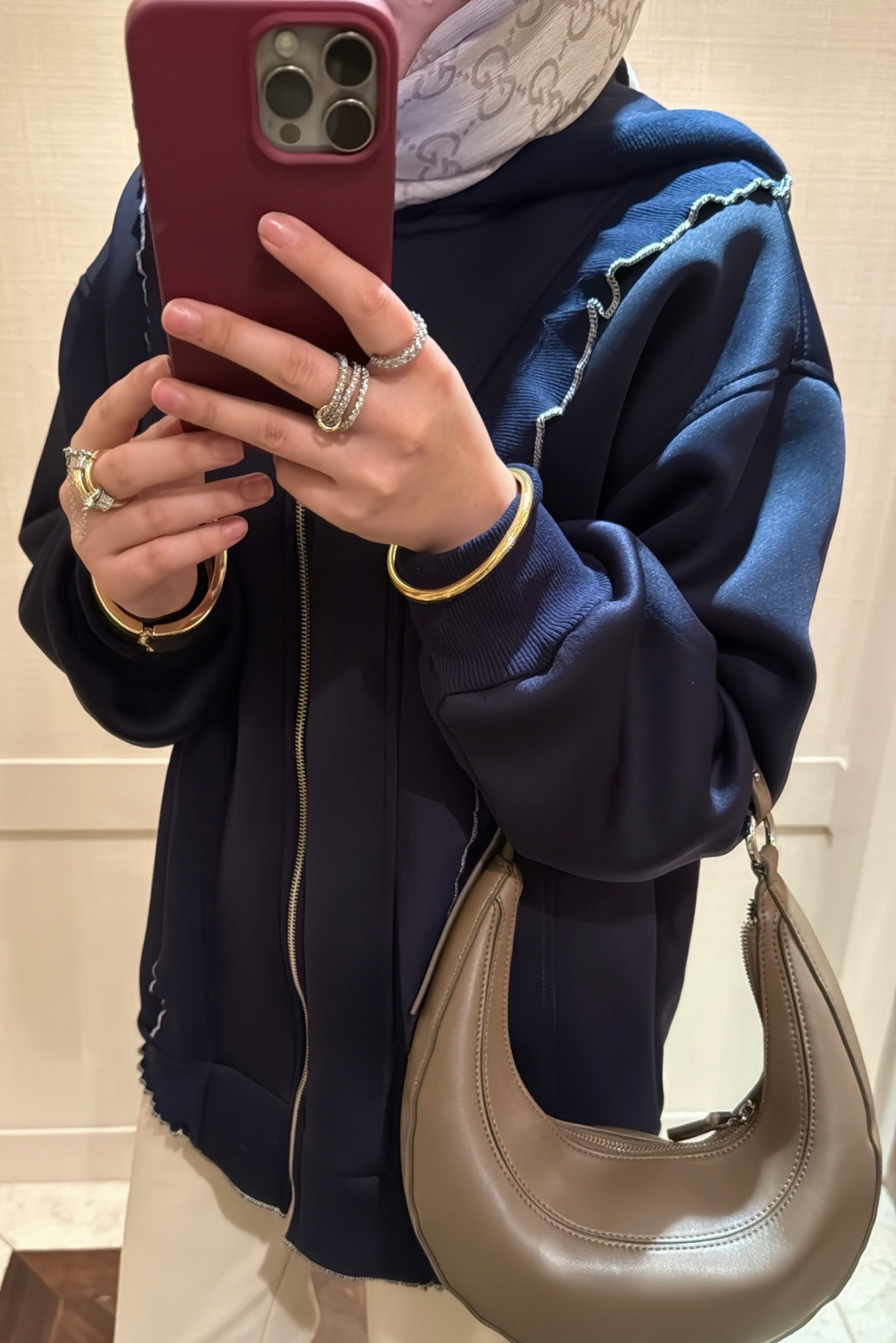 Fermuarlı Puf Sweatshirt Lacivert