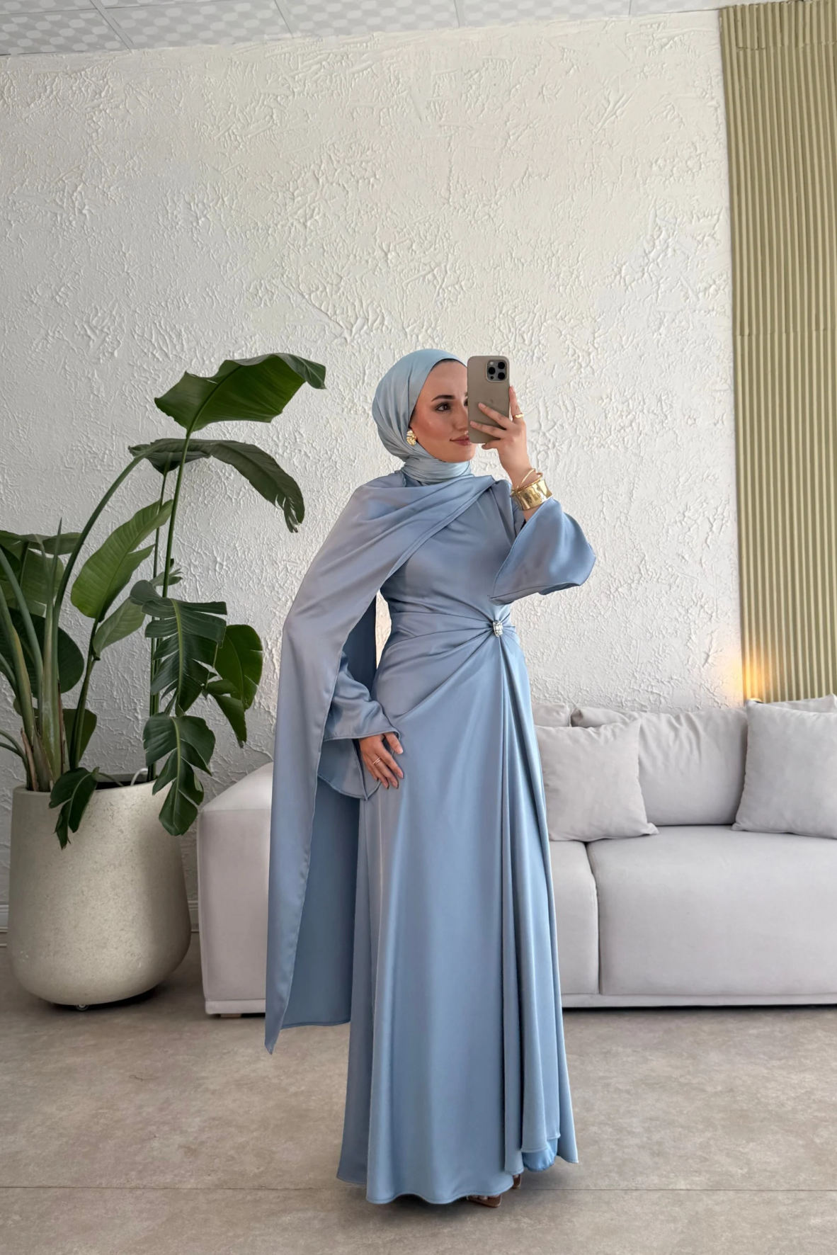 Since özel seri premium elbise -indigo