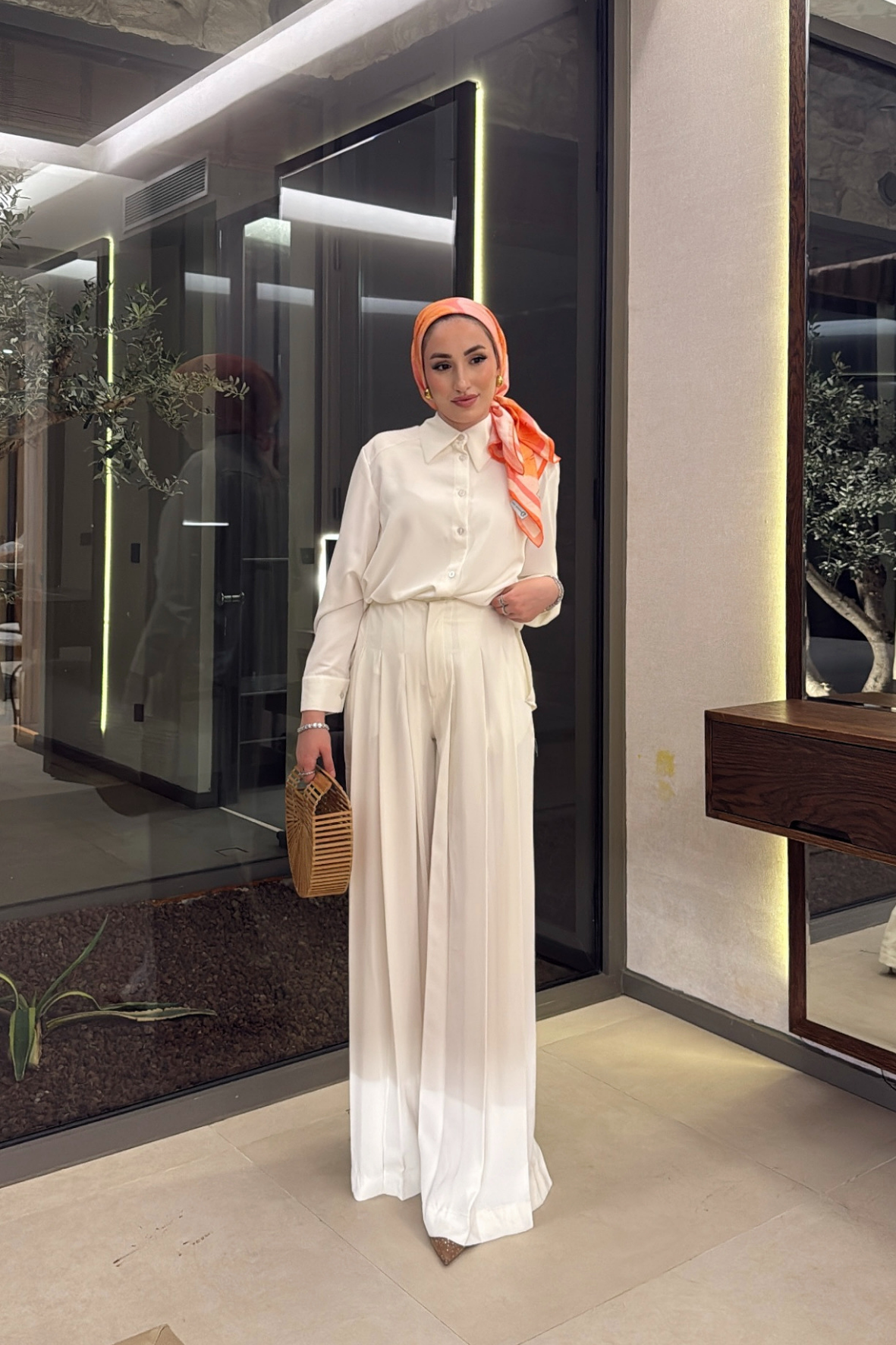 Godiva Pantolonlu Takım - Beyaz