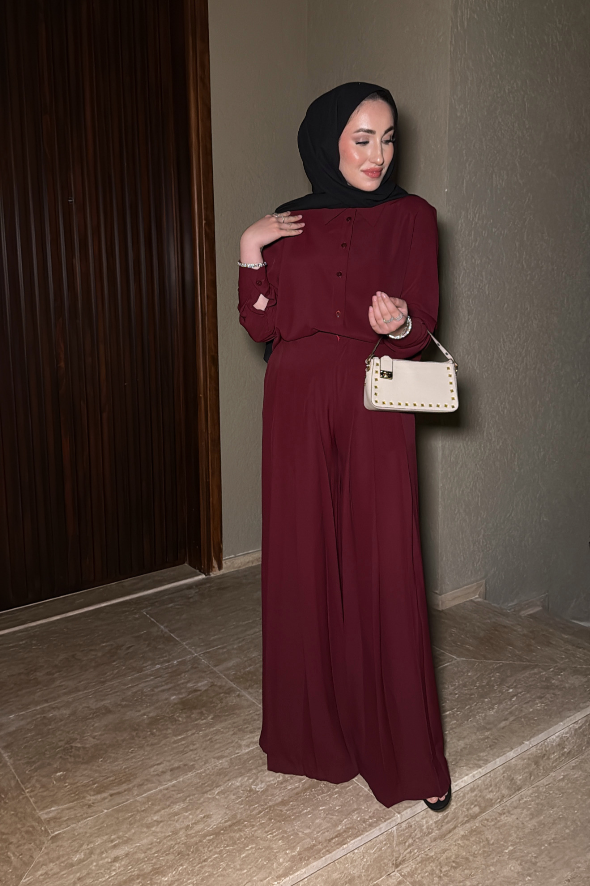 Godiva Pantolonlu Takım - Bordo
