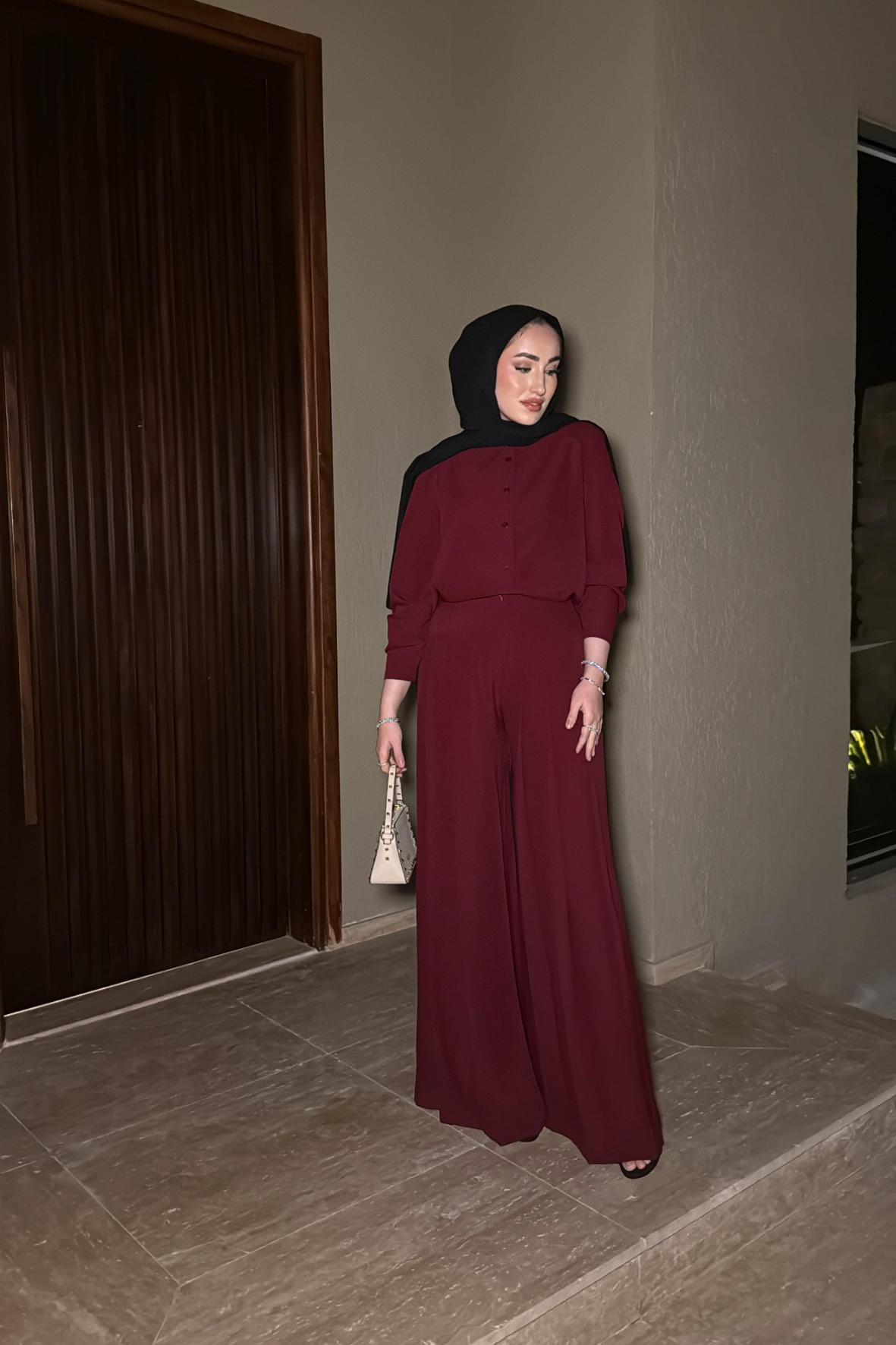 Godiva Pantolonlu Takım - Bordo