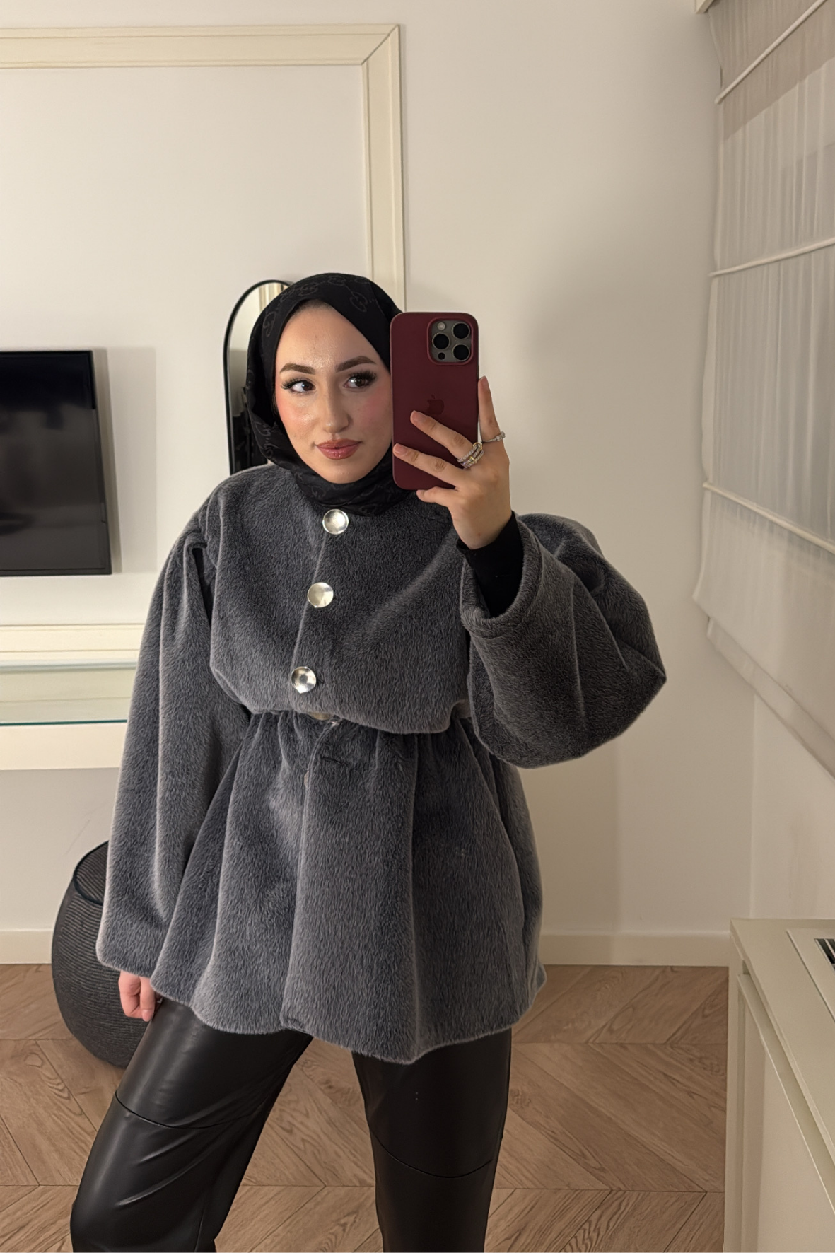 Gold Fox Beli Lastikli Ceket-Gri