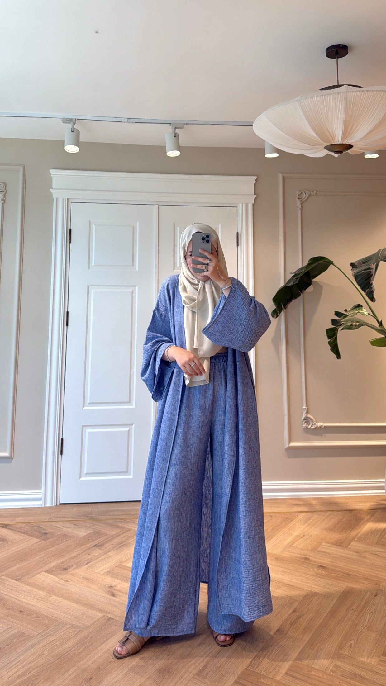 Keten Kimono Takım - Mavi