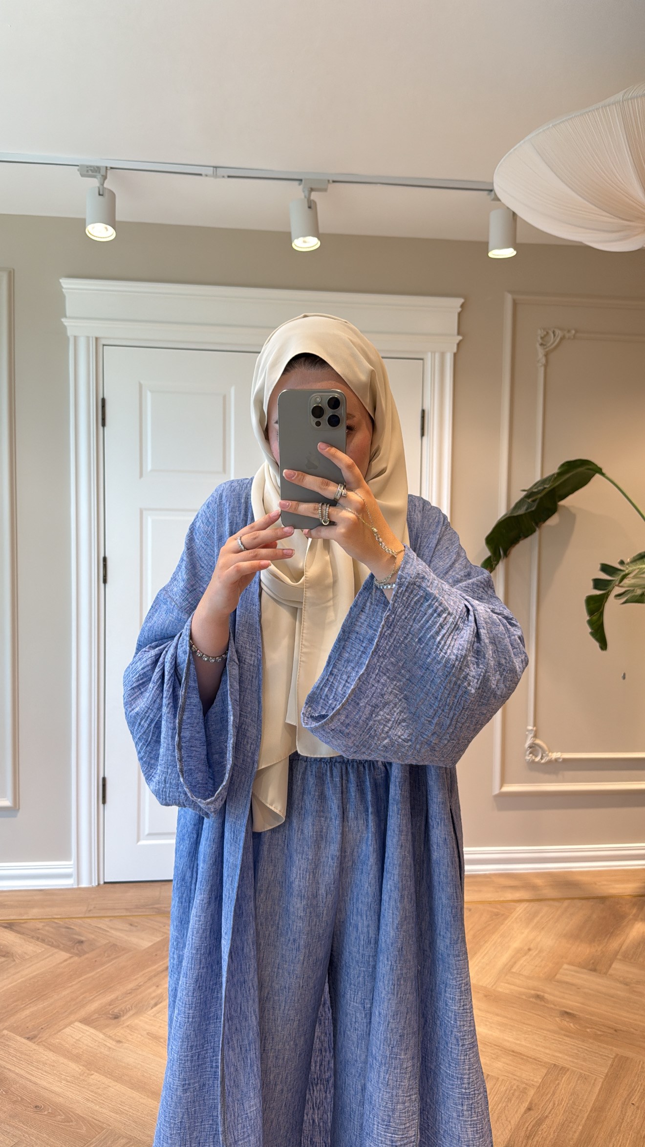 Keten Kimono Takım - Mavi