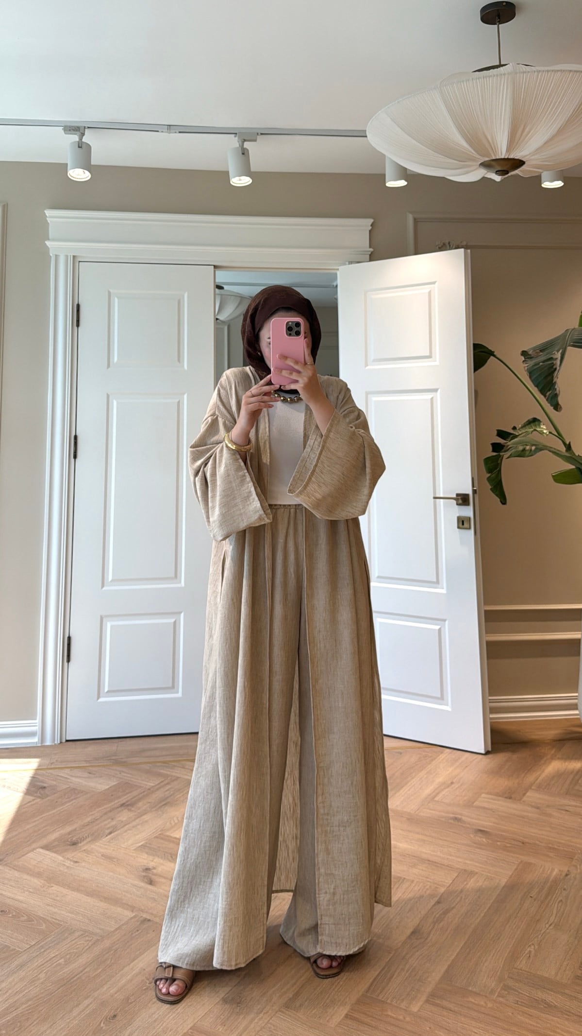 Keten Kimono Takım - Taş