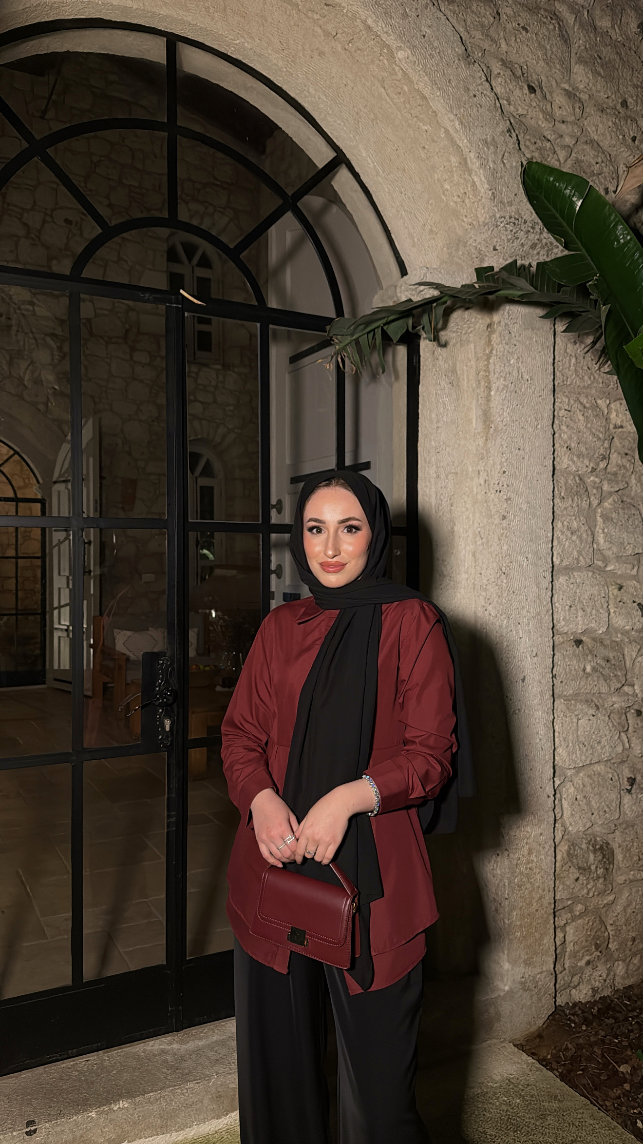 Korse Detaylı Tasarım Gömlek - Bordo