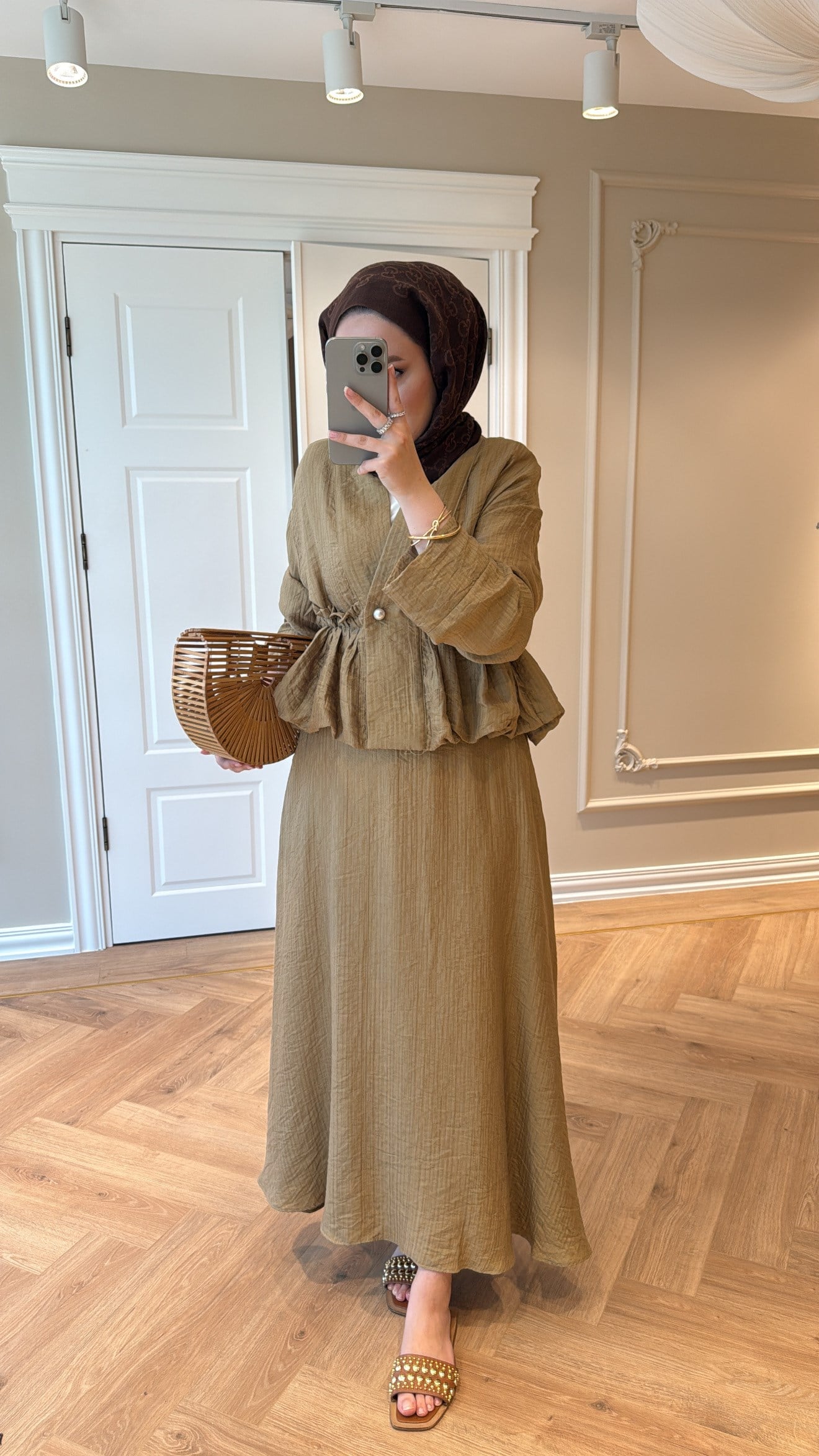 Layla Büzgülü Tencel Takım Soft Çağla