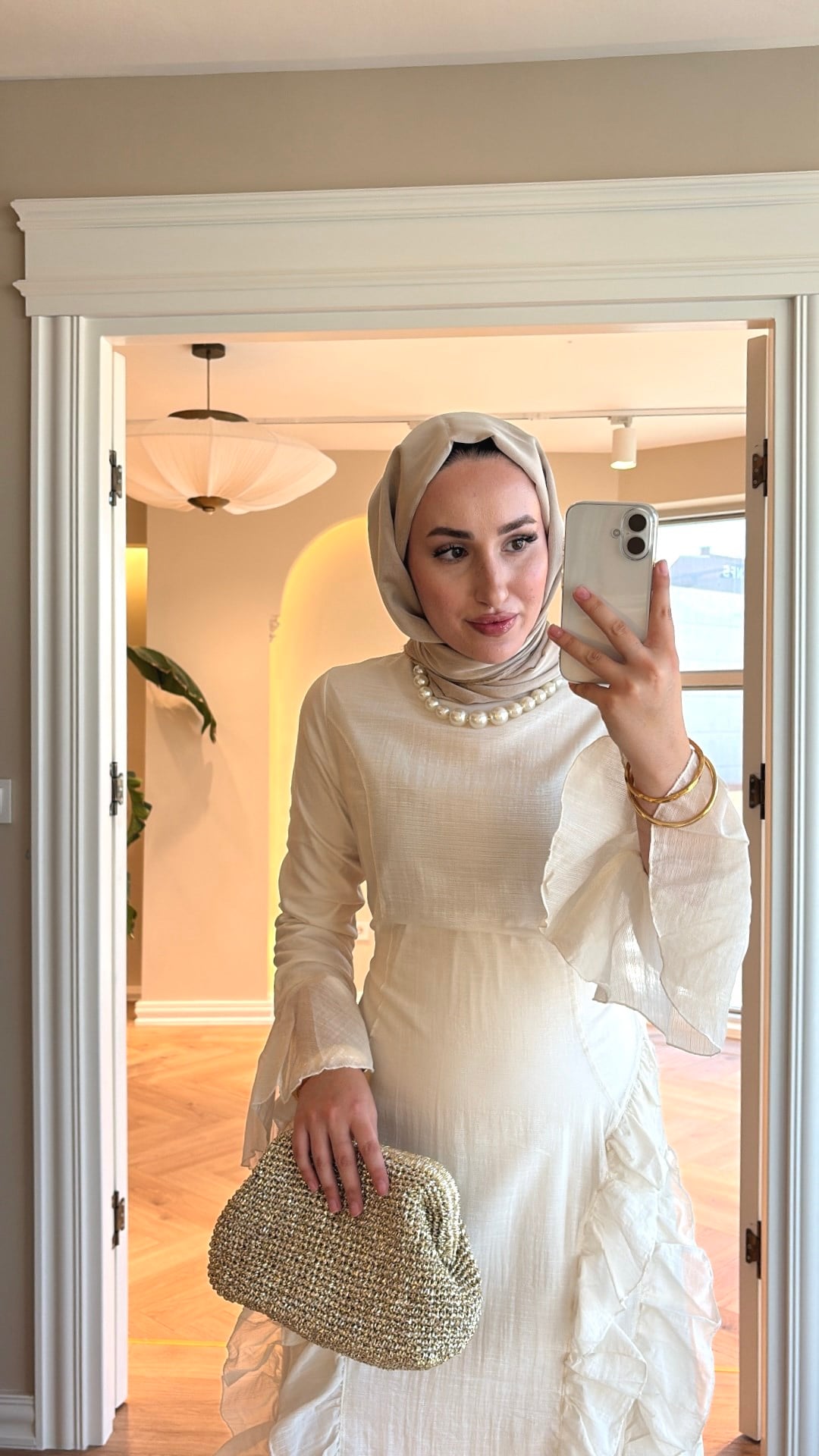Lera Fırfır Detaylı Elbise - Ekru