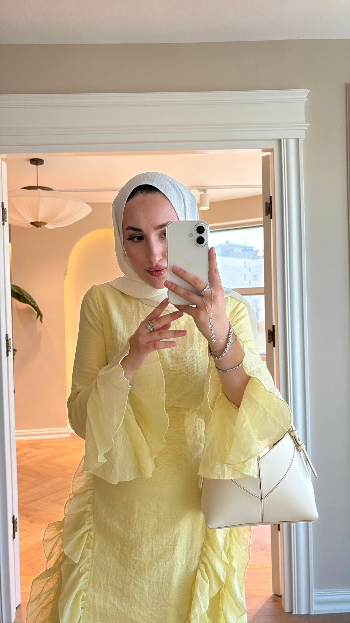Lera Fırfır Detaylı Elbise - Sarı