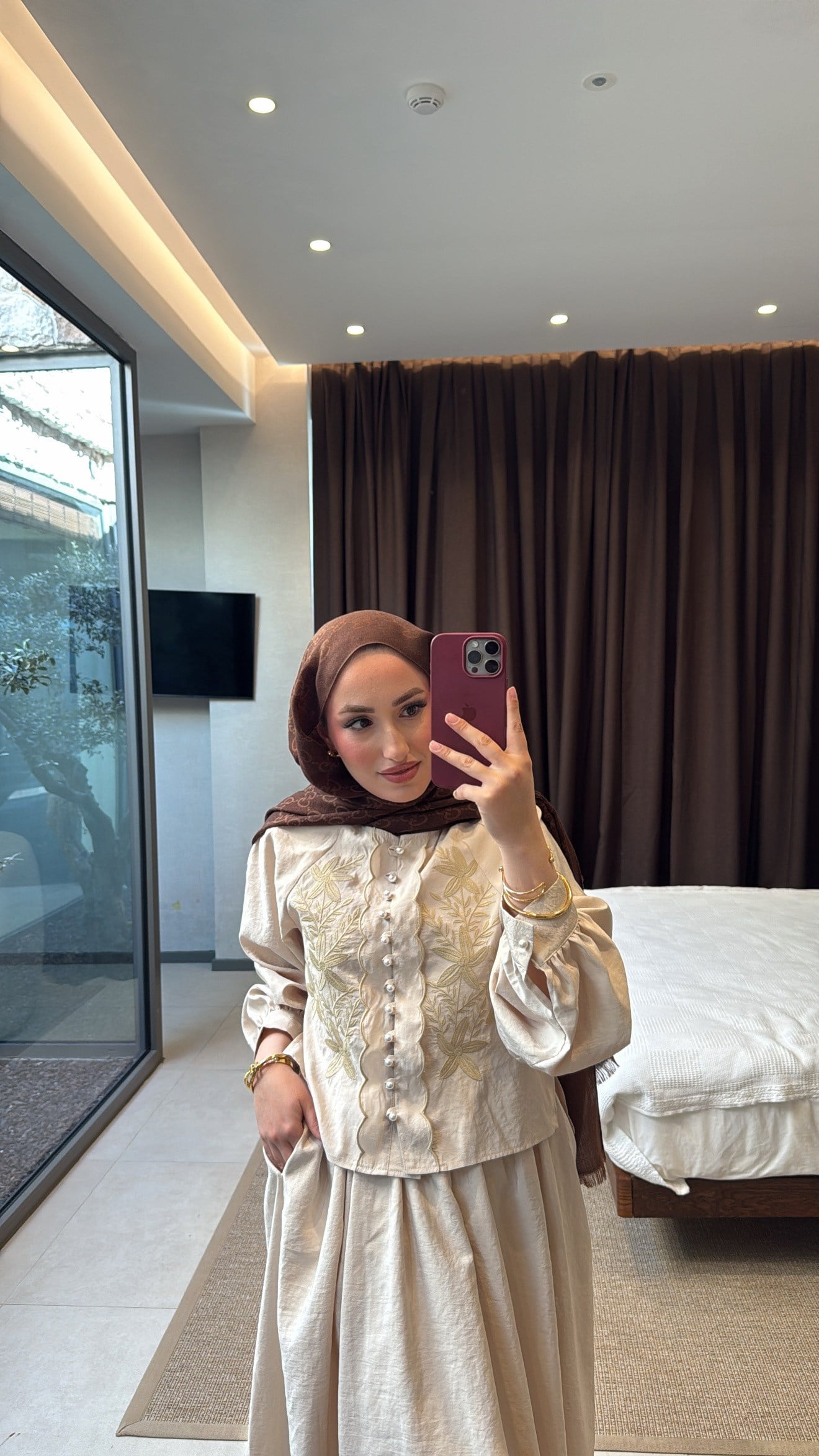 Mary Etekli Takım - Bej