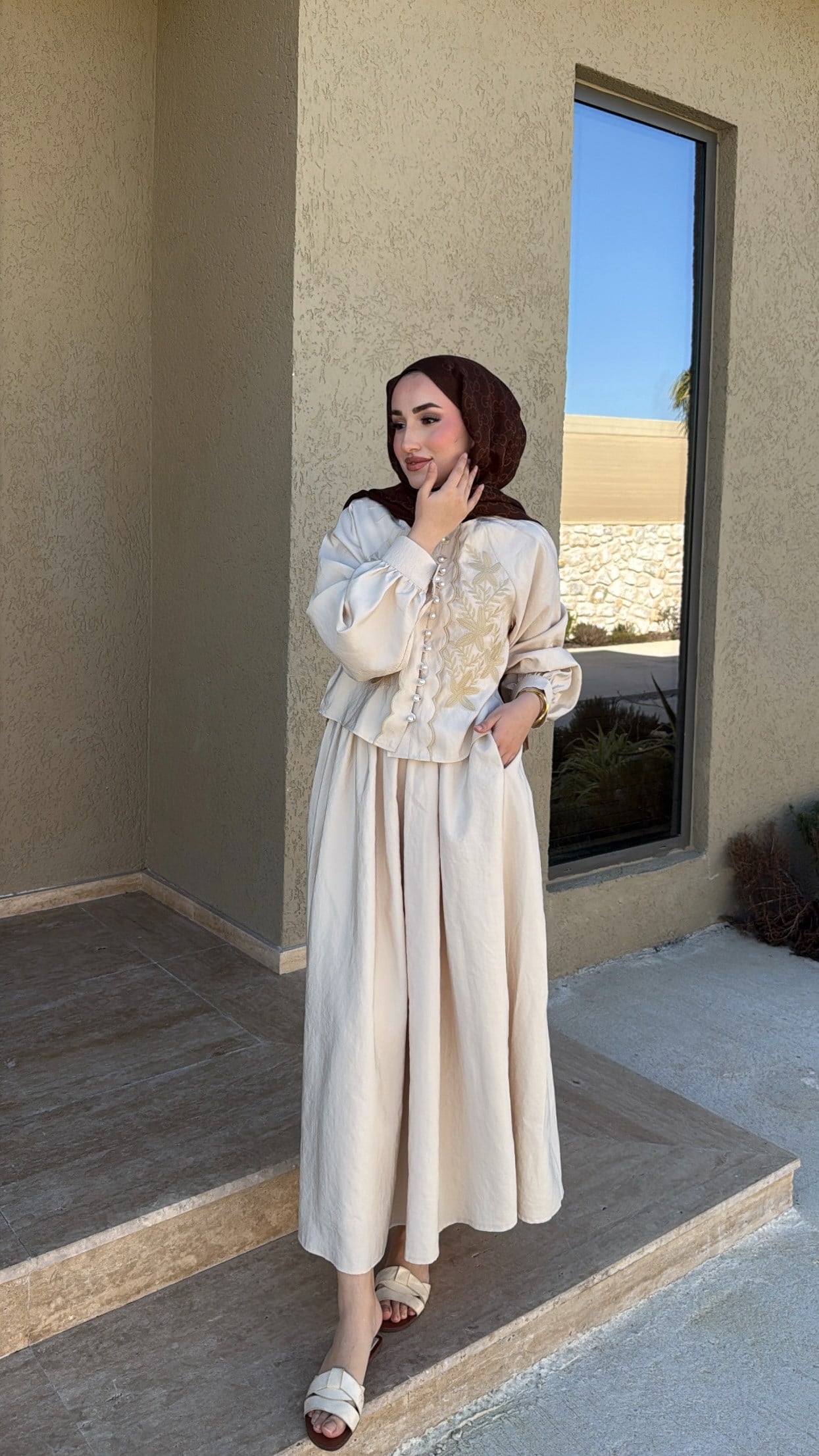 Mary Etekli Takım - Bej