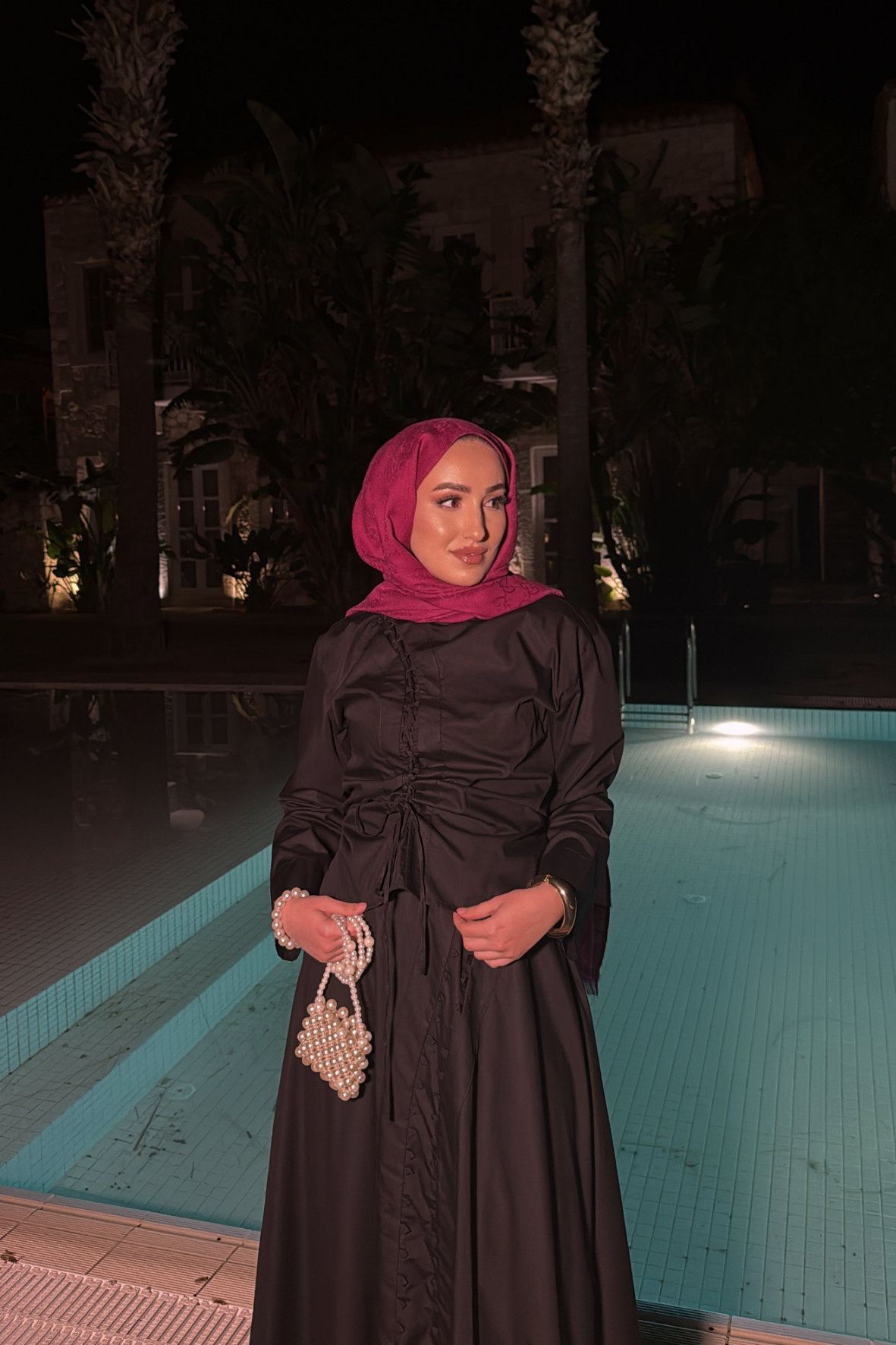 Meva Kurdele Detaylı Premium Poplin Takım - Siyah 