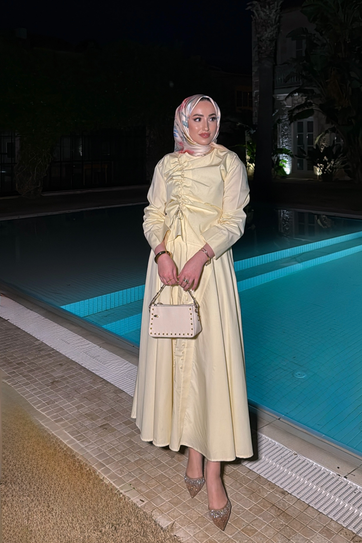 Meva Kurdele Detaylı Premium Poplin Takım - Butter Yellow