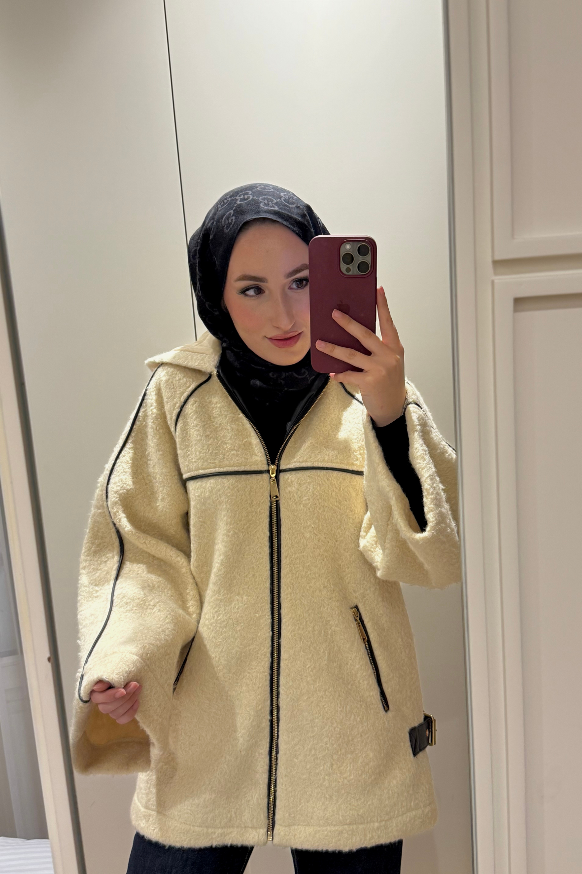 Nice Deri Biyeli Mont-Taş