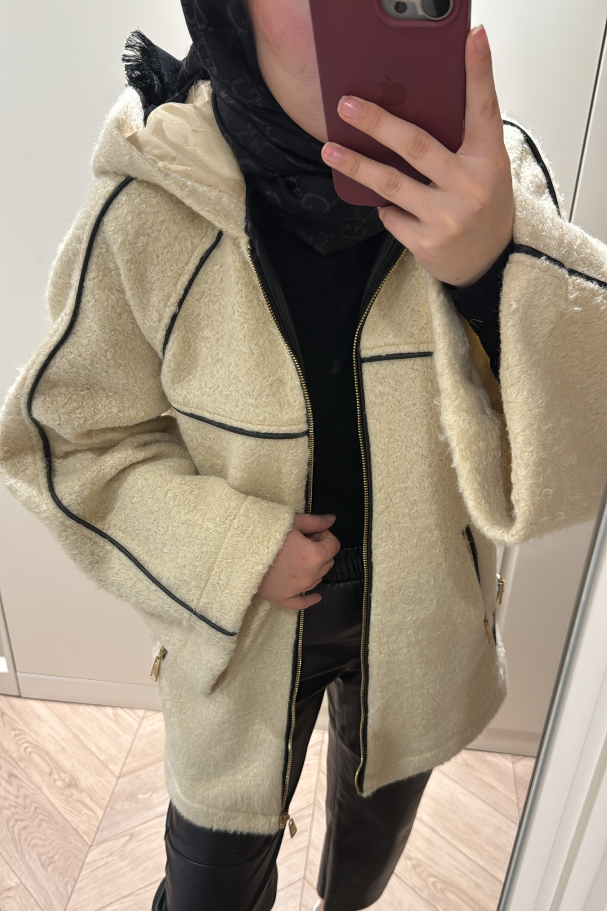 Nice Deri Biyeli Mont-Taş