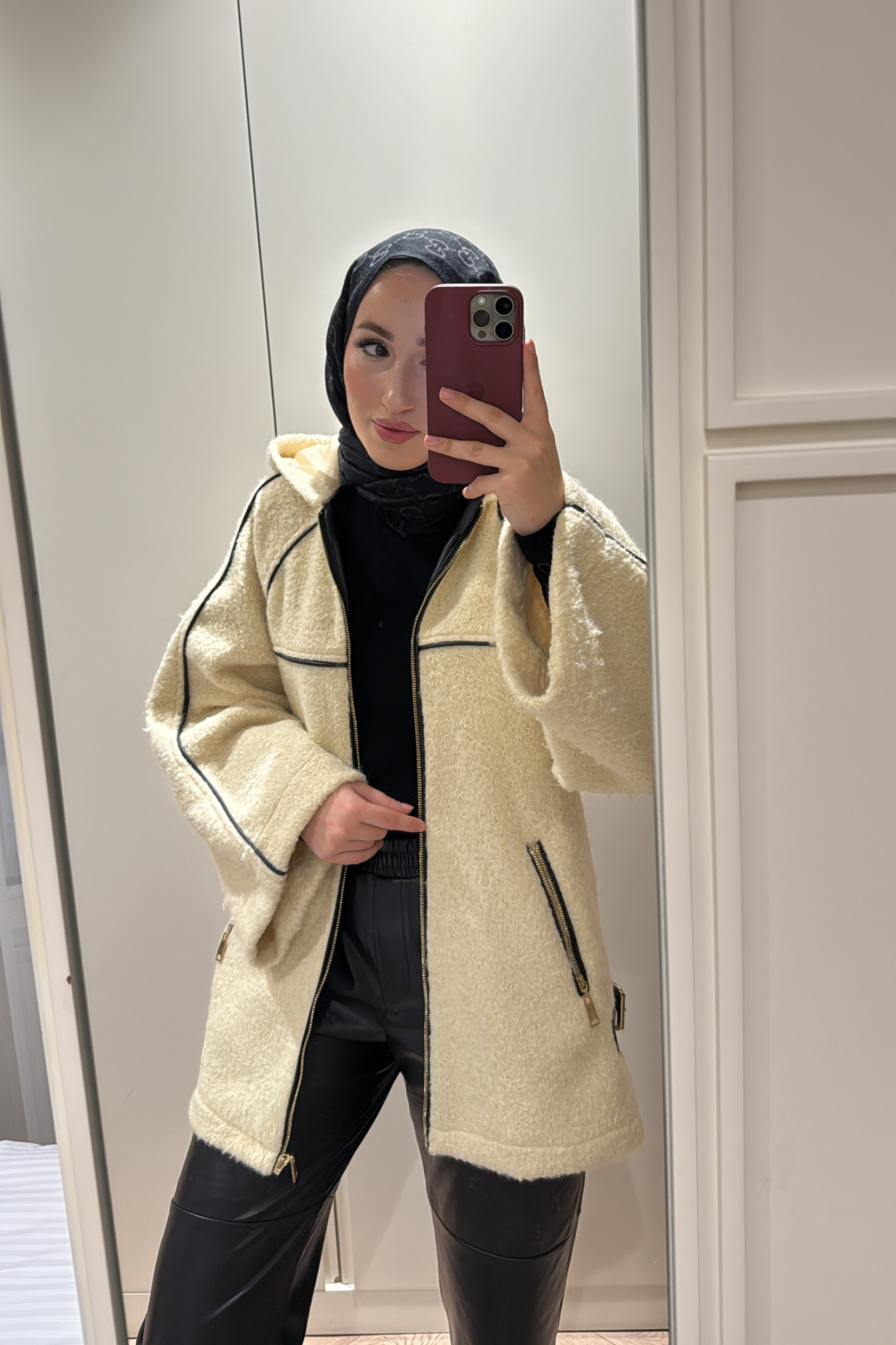 Nice Deri Biyeli Mont-Taş