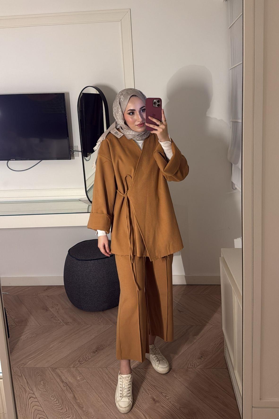 Oliv Yandan Bağlamalı Takım-Somon-2348