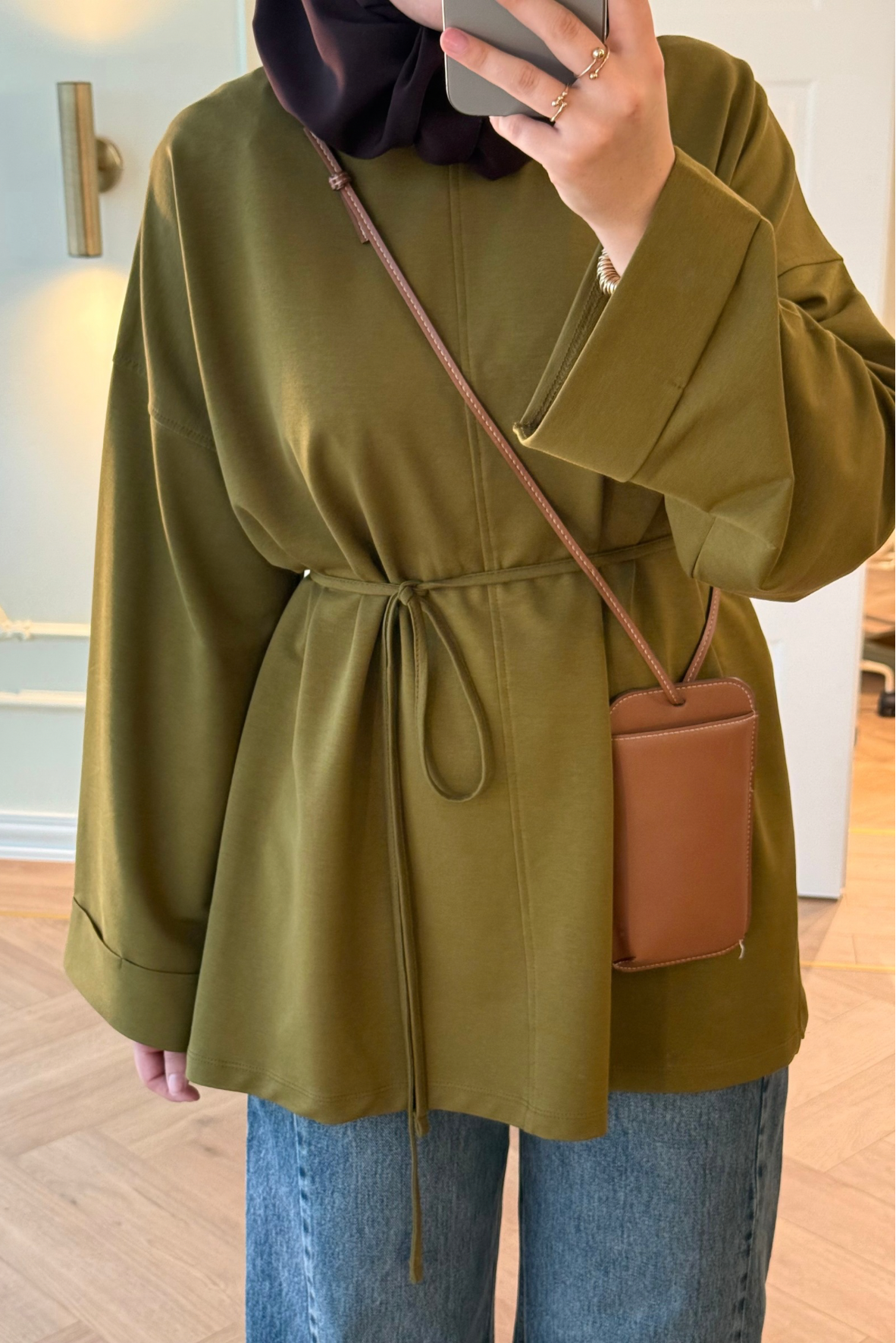 Premium Oversize Basic Sweat  -Yağ Yeşil